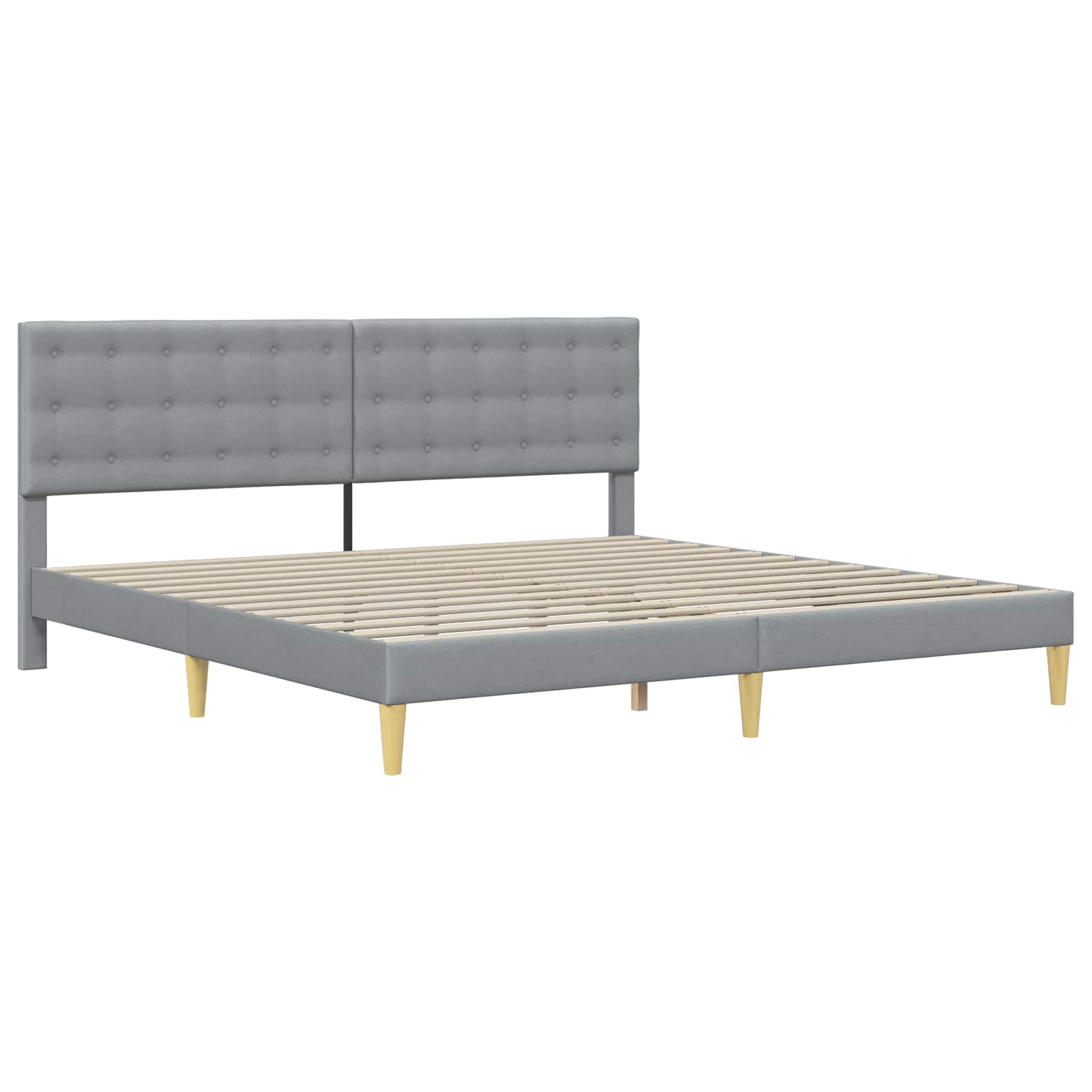 Cadre de lit avec matelas Gris clair 180 x 200 cm Tissu - XIOS