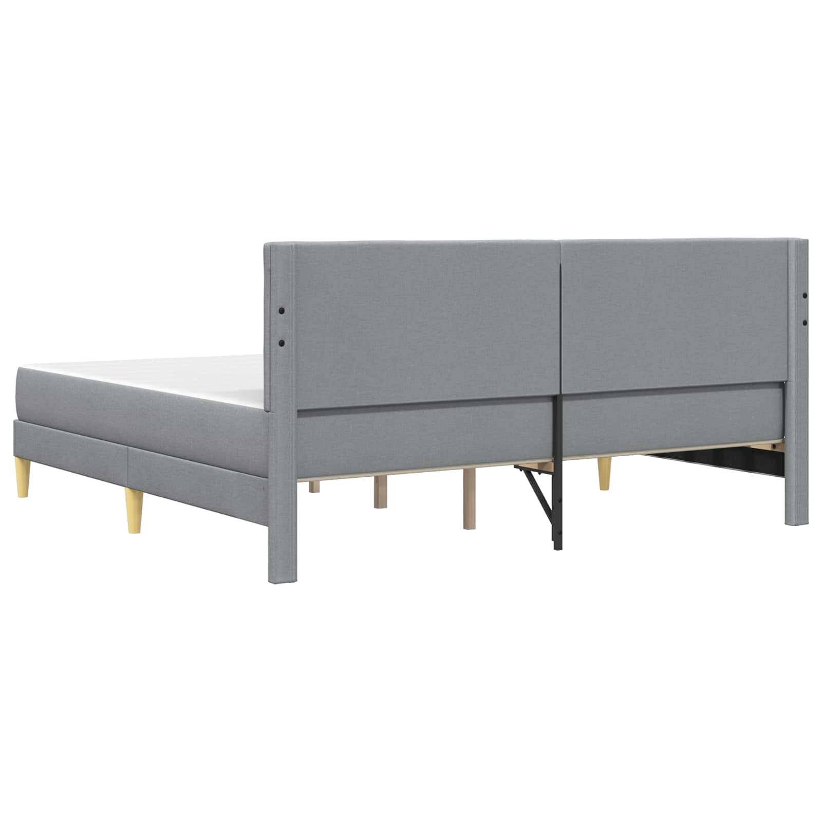 Cadre de lit avec matelas Gris clair 180 x 200 cm Tissu - XIOS