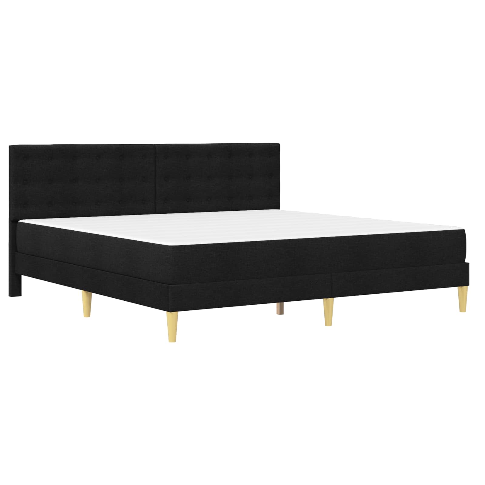 Cadre de lit avec matelas Noir 180 x 200 cm Tissu - XIOS