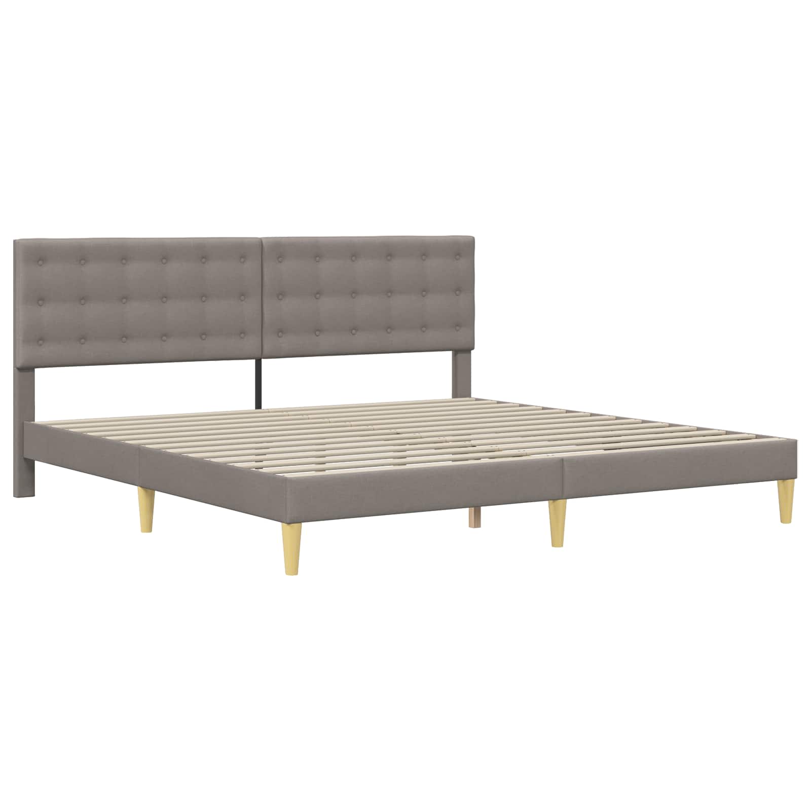 Cadre de lit avec matelas Taupe 180 x 200 cm Tissu - XIOS