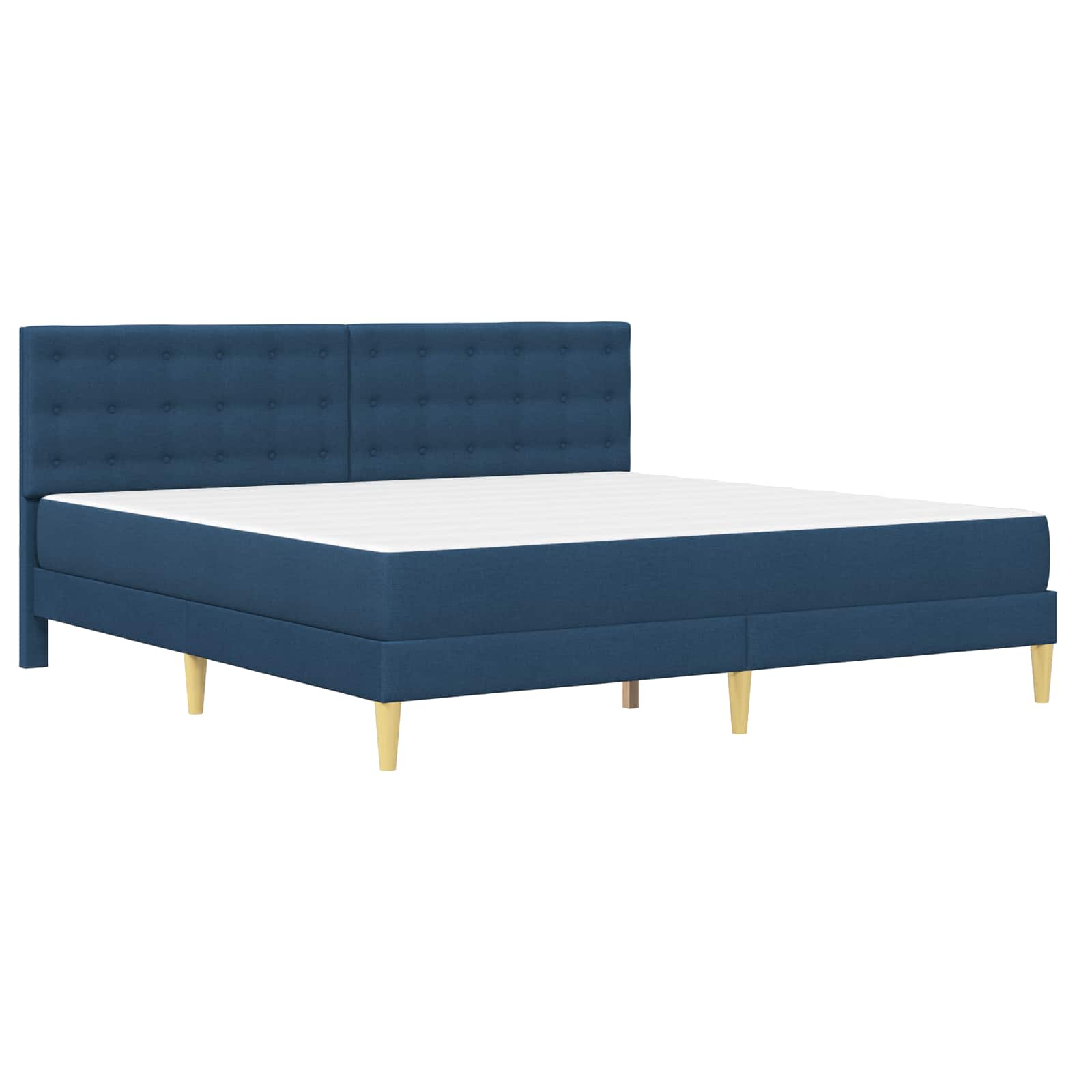 Cadre de lit avec matelas Bleu 180 x 200 cm Tissu - XIOS