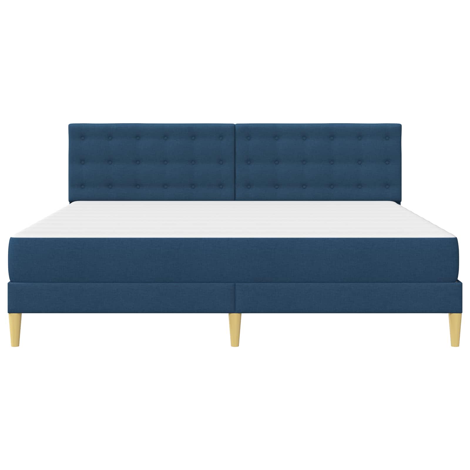 Cadre de lit avec matelas Bleu 180 x 200 cm Tissu - XIOS