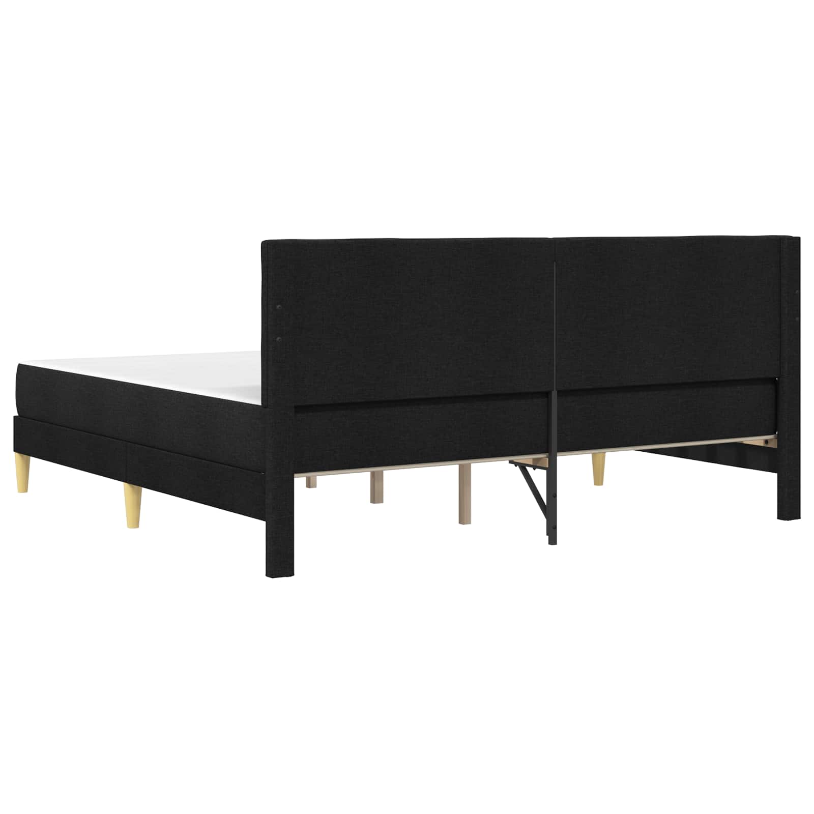 Cadre de lit avec matelas Noir 200 x 200 cm Tissu - XIOS