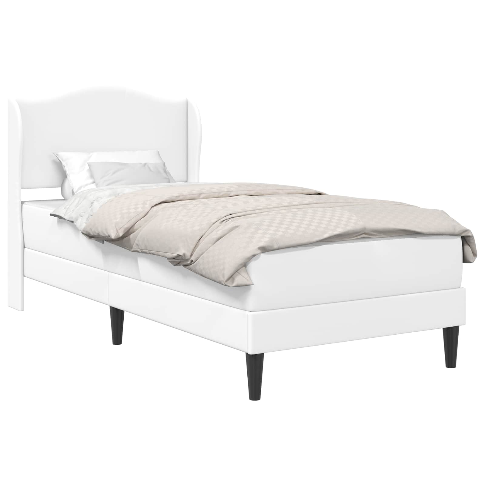 Cadre de lit avec tête de lit Blanc 90 x 190 cm Simili cuir - XIOS