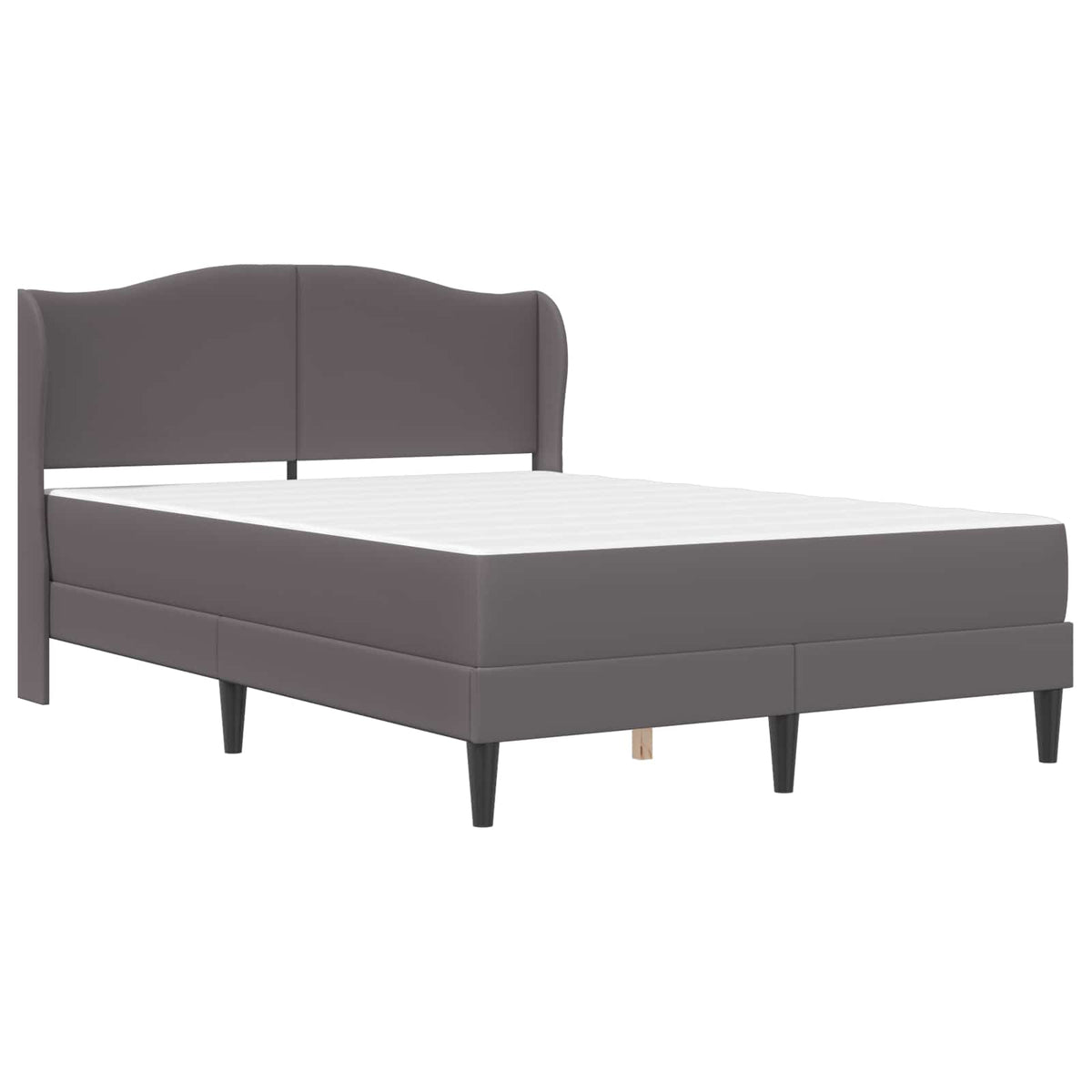 Cadre de lit avec matelas Gris 140 x 190 cm Simili cuir