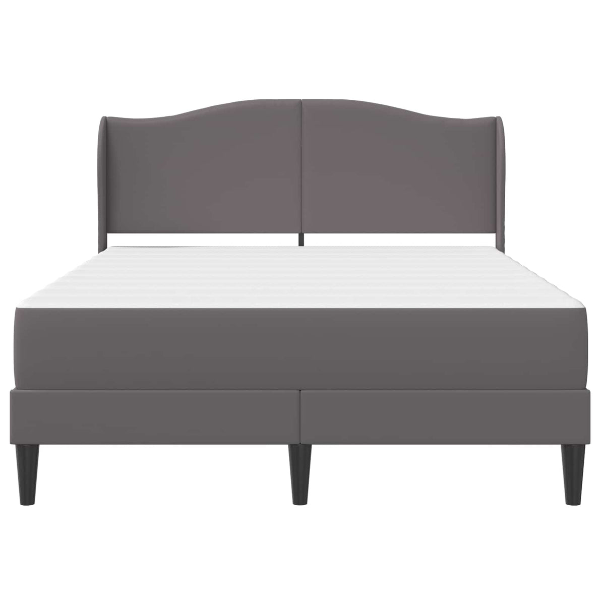 Cadre de lit avec matelas Gris 140 x 190 cm Simili cuir