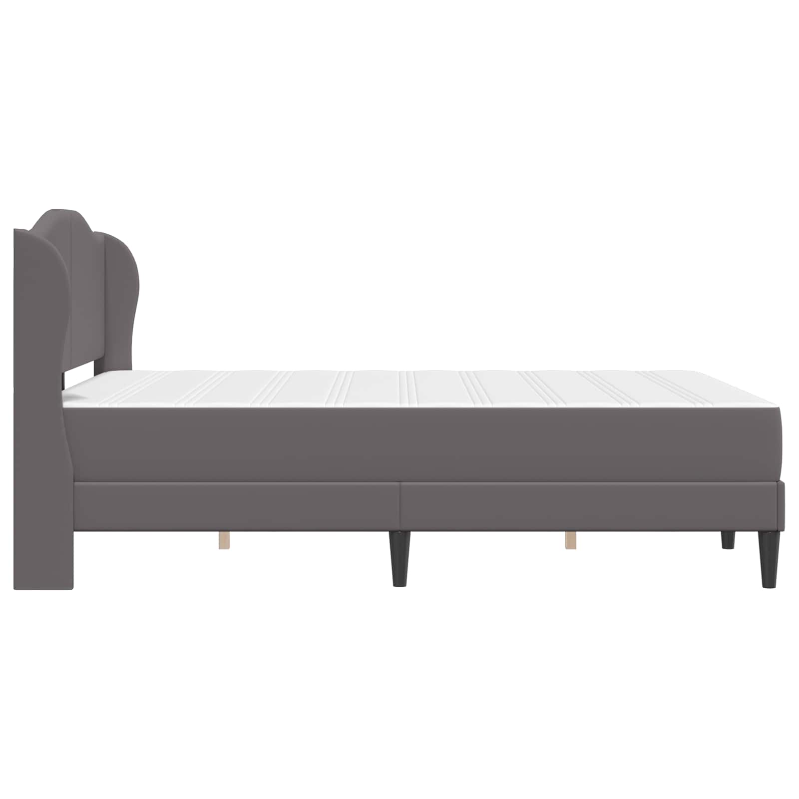Cadre de lit avec tête de lit Gris 140 x 190 cm Simili cuir - XIOS