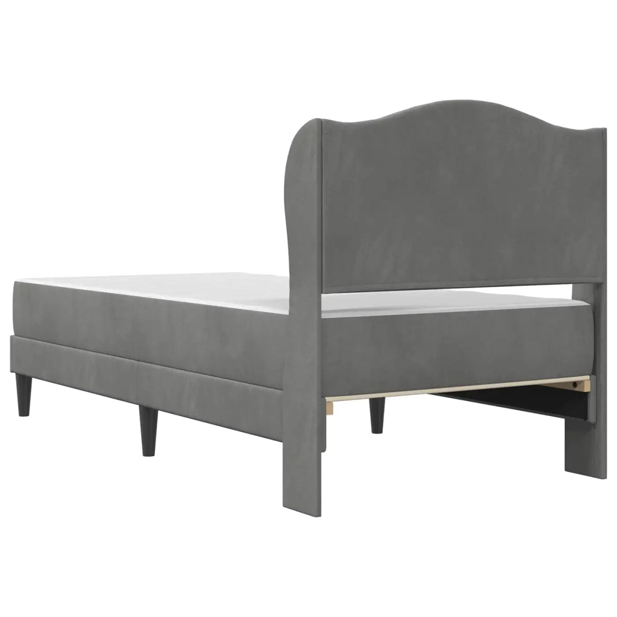 Cadre de lit avec matelas Gris foncé 90 x 190 cm Velours - XIOS