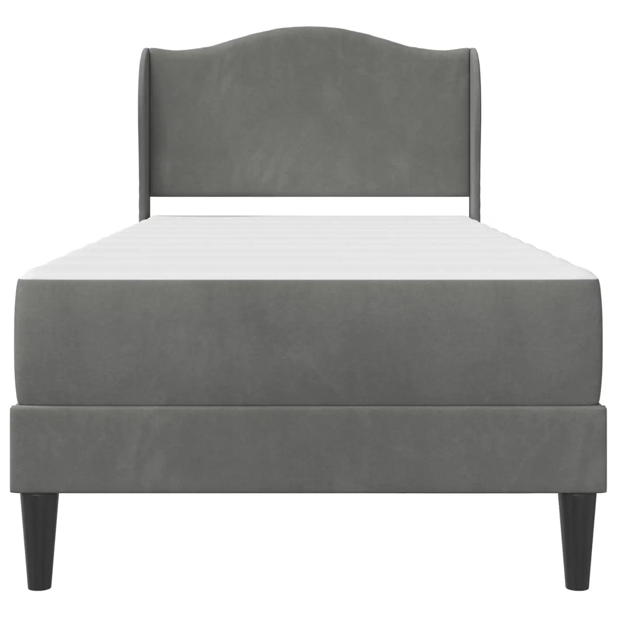 Cadre de lit avec matelas Gris foncé 90 x 190 cm Velours - XIOS