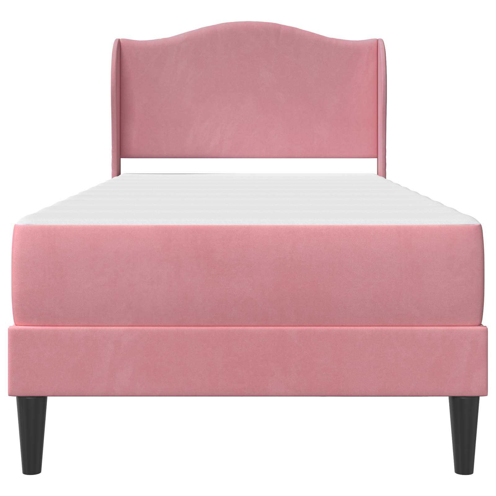 Cadre de lit avec tête de lit Rose 90 x 190 cm Velours