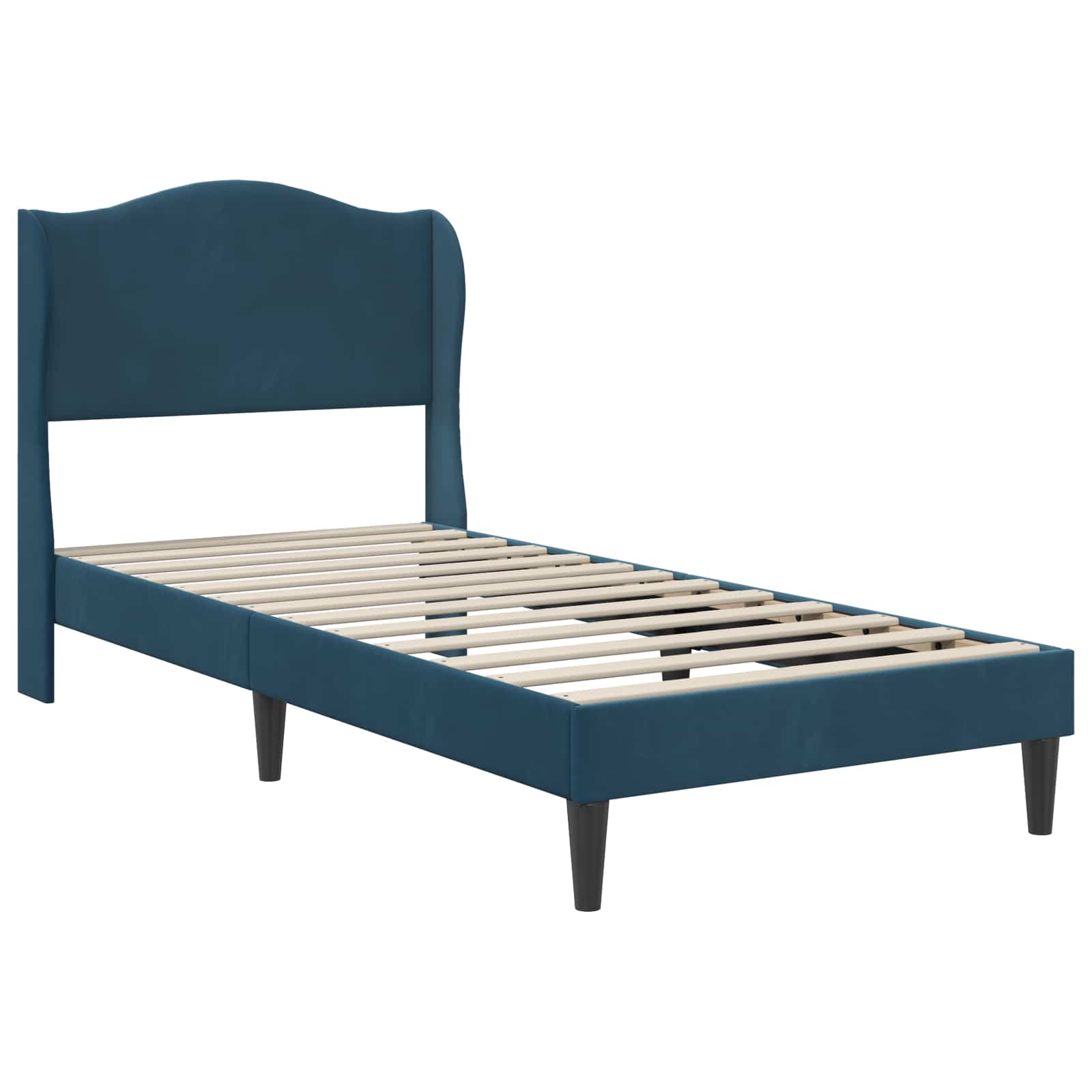 Cadre de lit avec tête de lit Bleu 90 x 190 cm Velours - XIOS