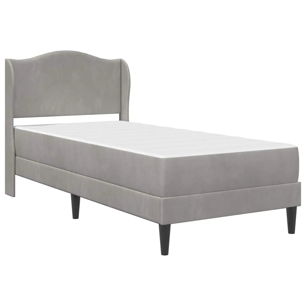 Cadre de lit avec matelas Gris clair 90 x 200 cm Velours - XIOS