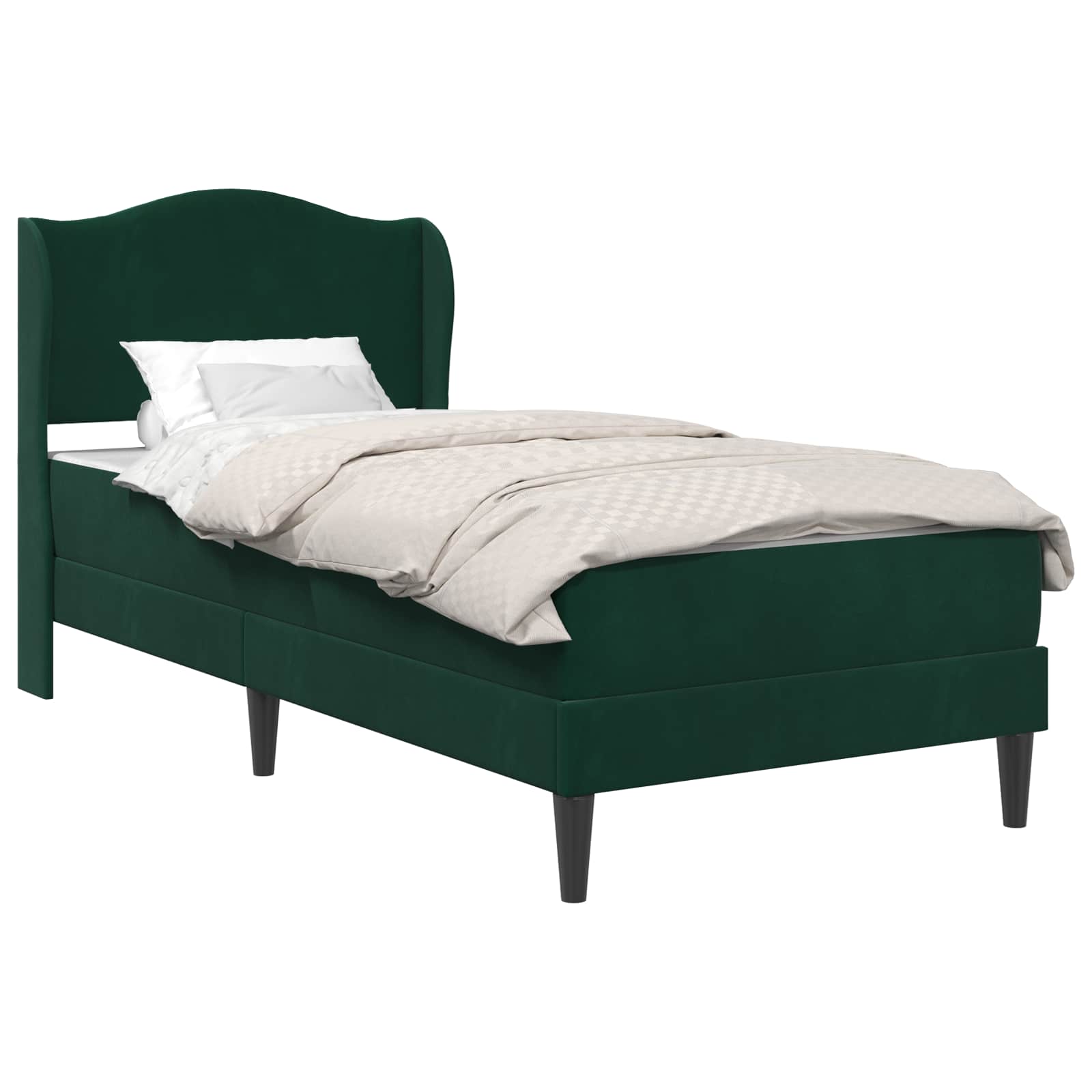 Cadre de lit avec tête de lit Vert foncé 100 x 200 cm Velours - XIOS