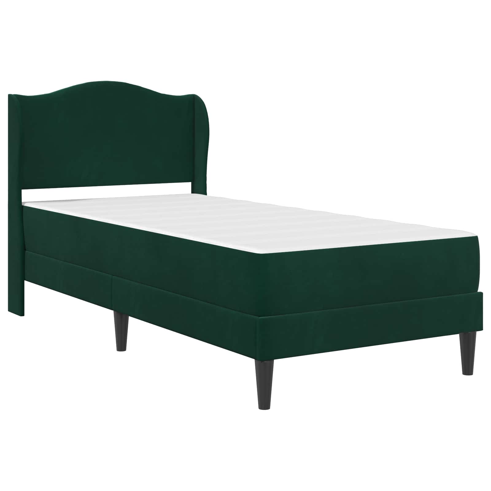 Cadre de lit avec tête de lit Vert foncé 100 x 200 cm Velours - XIOS