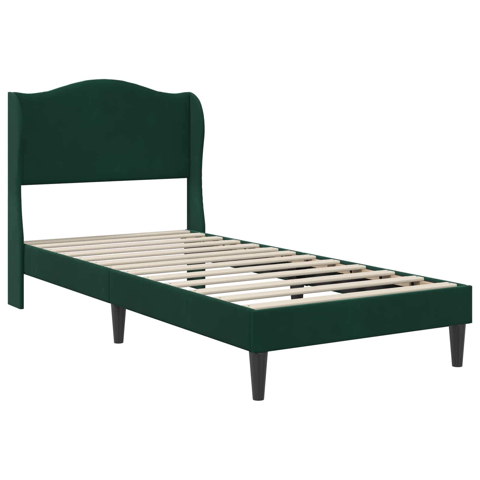 Cadre de lit avec tête de lit Vert foncé 100 x 200 cm Velours - XIOS