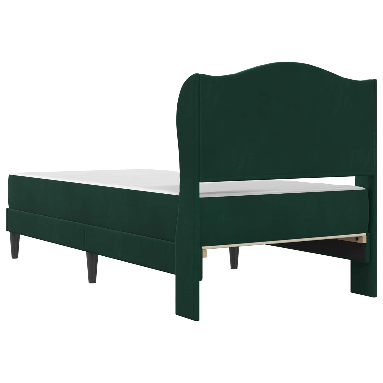 Cadre de lit avec tête de lit Vert foncé 100 x 200 cm Velours - XIOS