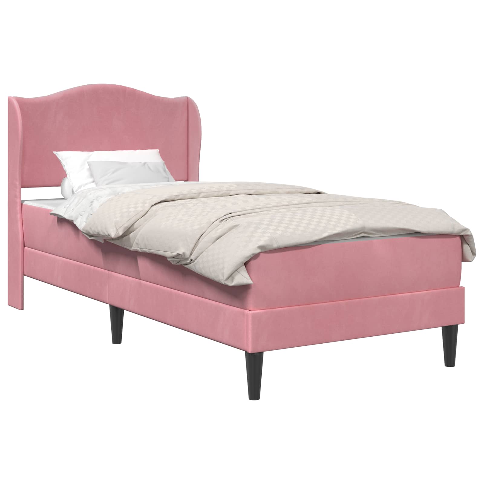 Cadre de lit avec tête de lit Rose 100 x 200 cm Velours - XIOS
