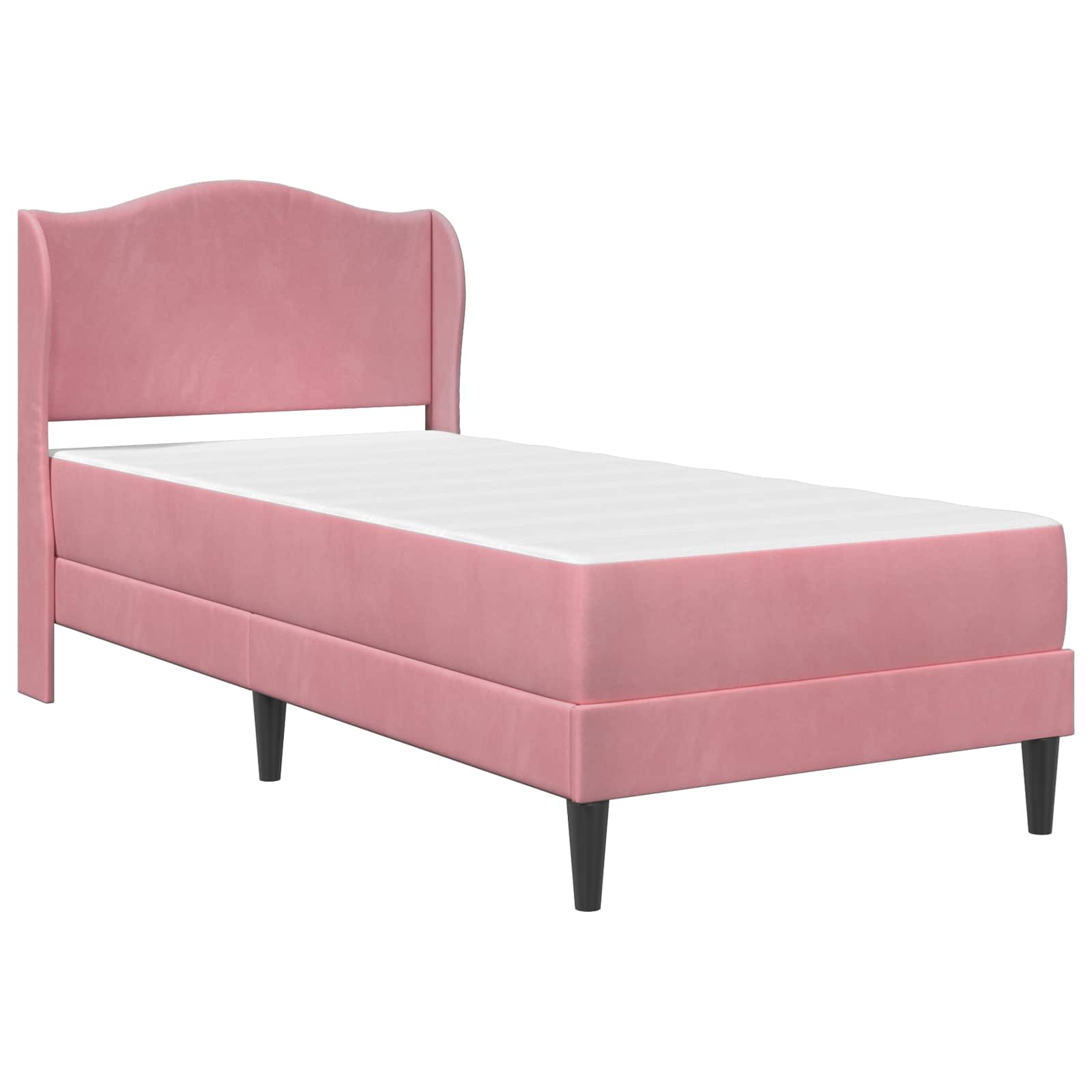 Cadre de lit avec tête de lit Rose 100 x 200 cm Velours - XIOS