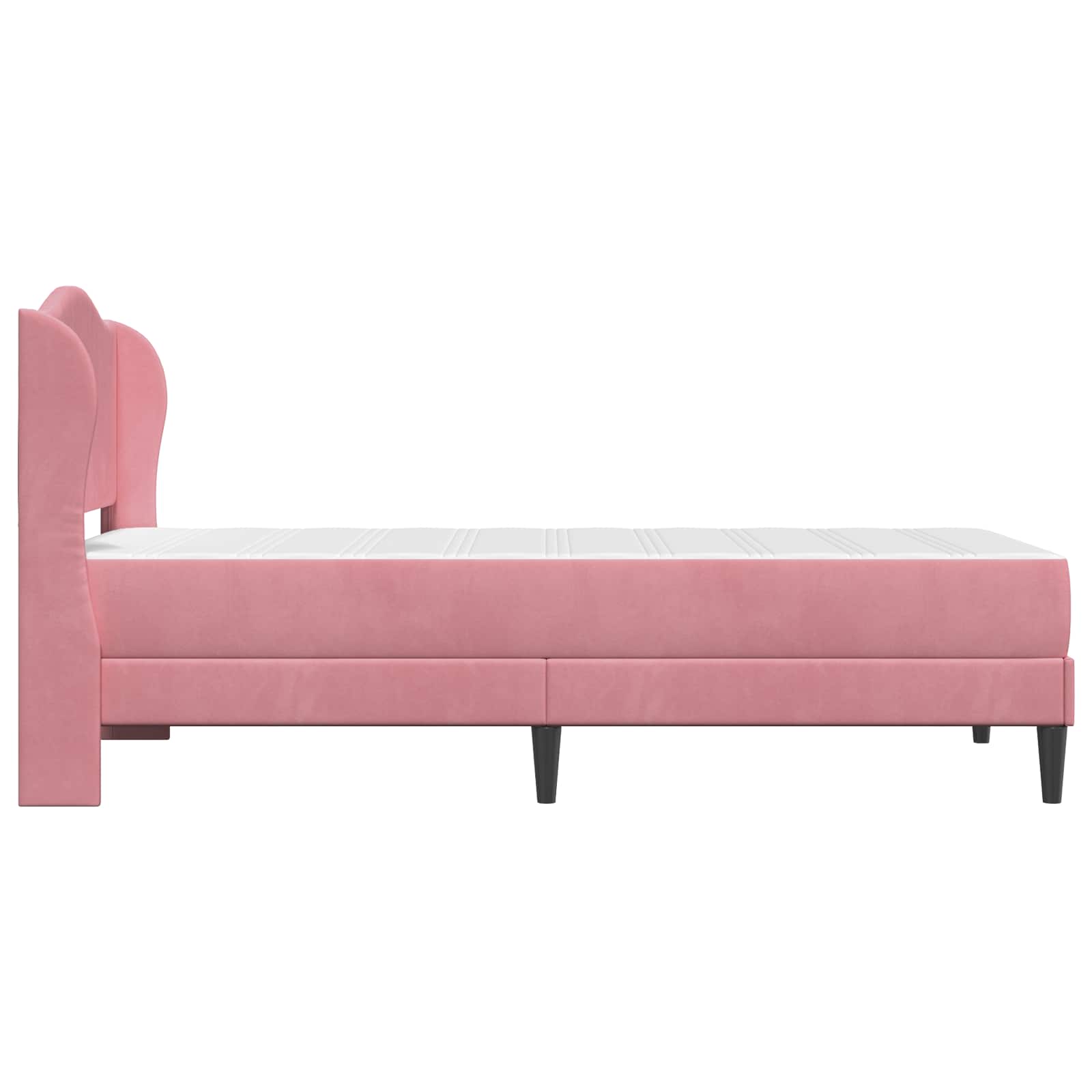 Cadre de lit avec tête de lit Rose 100 x 200 cm Velours - XIOS