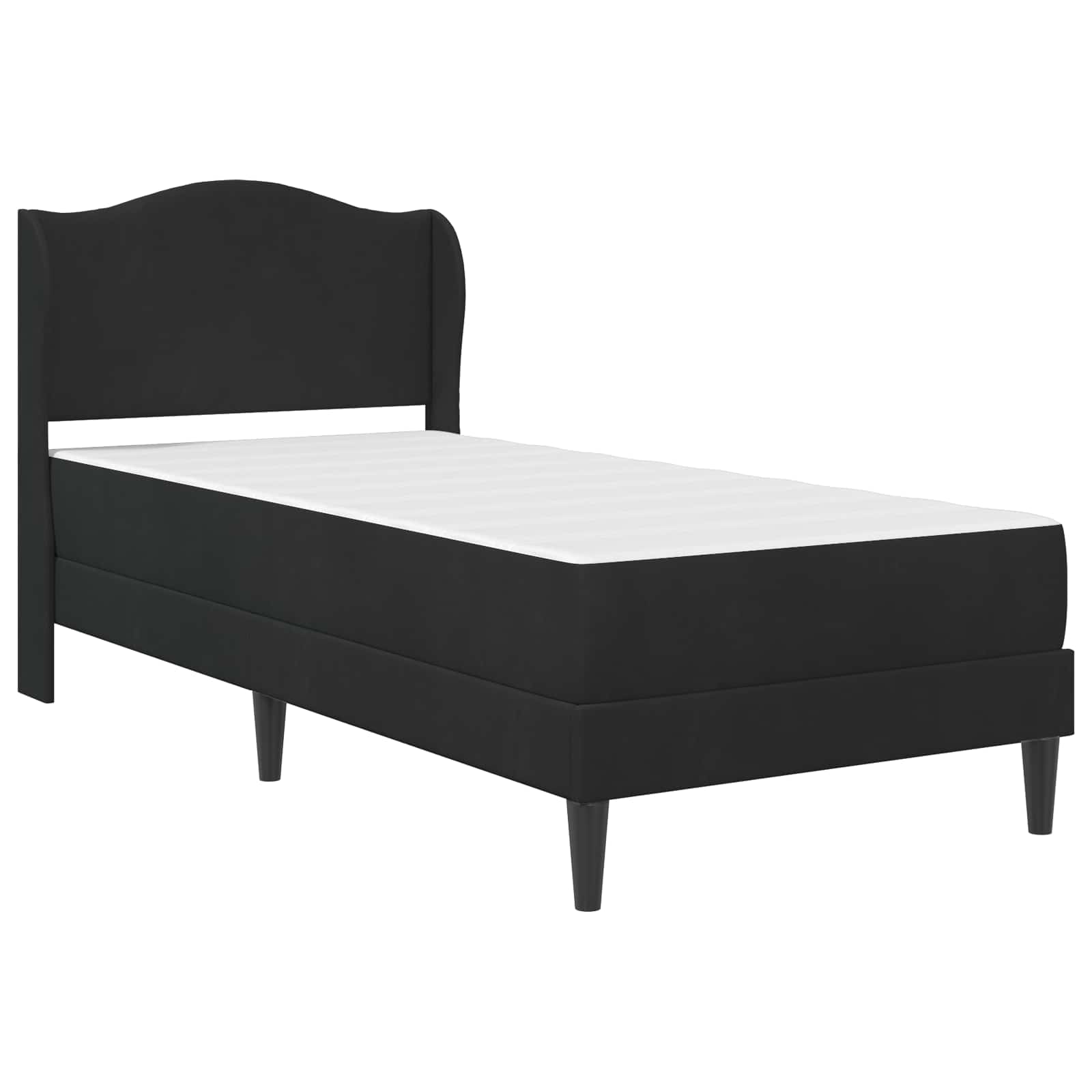 Cadre de lit avec tête de lit Noir 100 x 200 cm Velours - XIOS