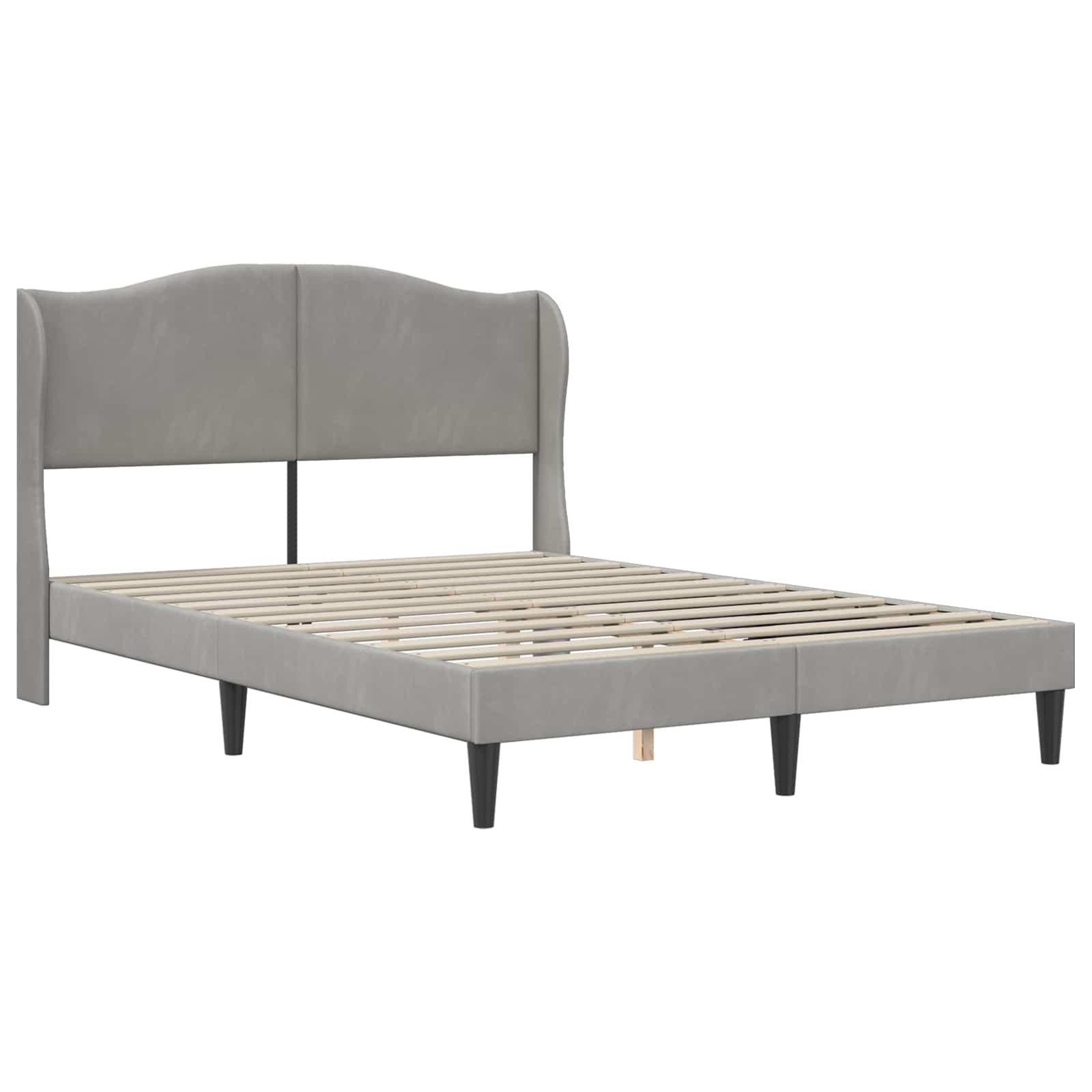 Cadre de lit avec tête de lit Gris clair 120 x 190 cm Velours - XIOS