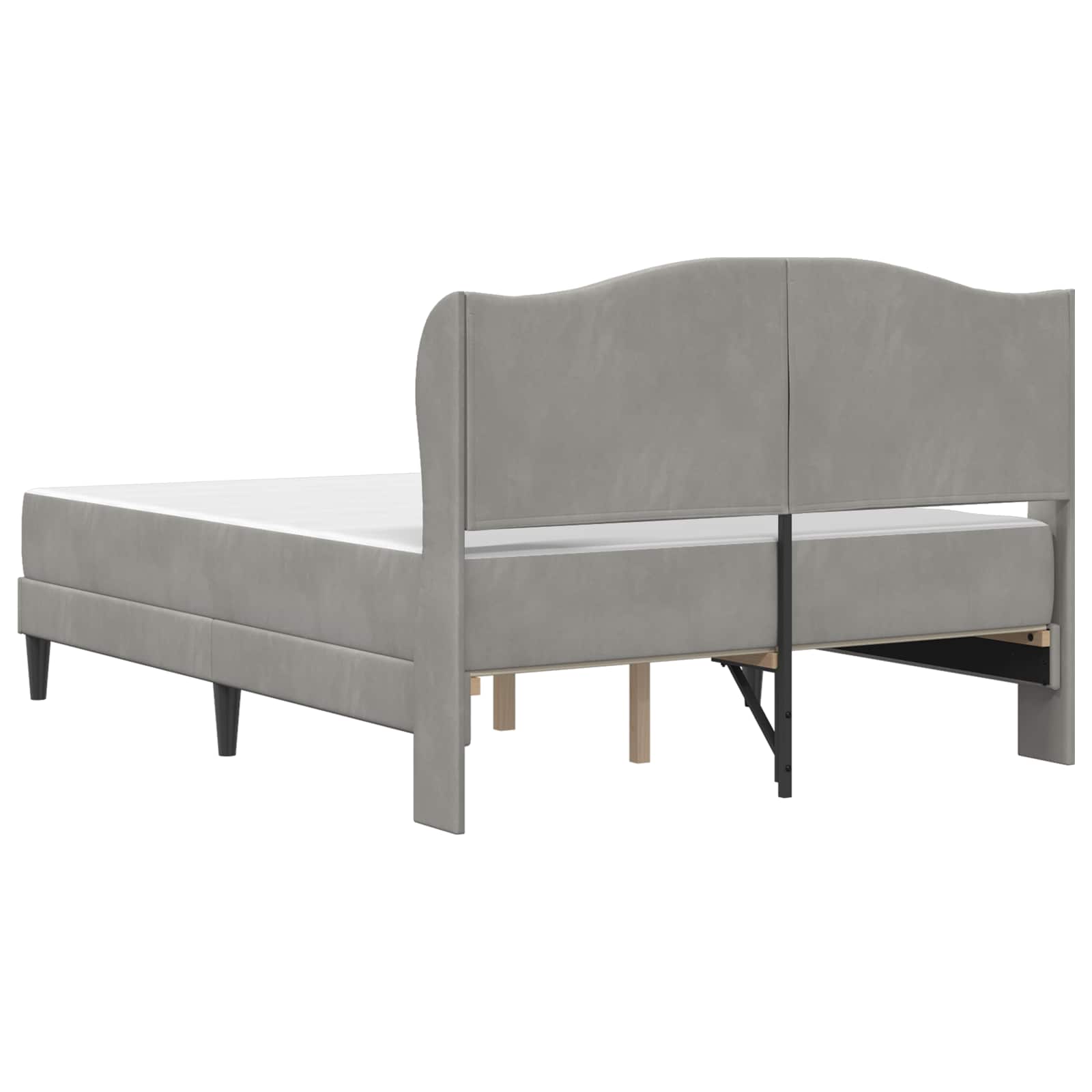 Cadre de lit avec tête de lit Gris clair 120 x 190 cm Velours - XIOS