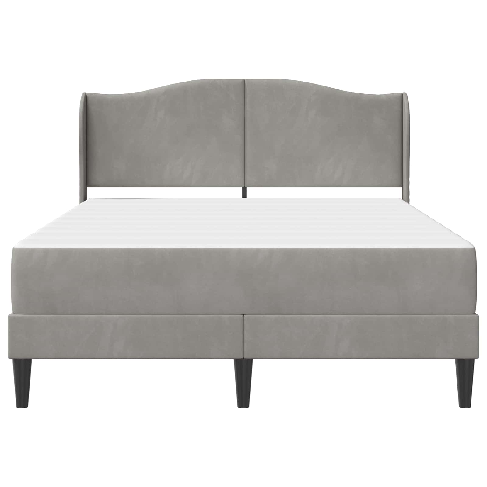 Cadre de lit avec tête de lit Gris clair 120 x 190 cm Velours - XIOS
