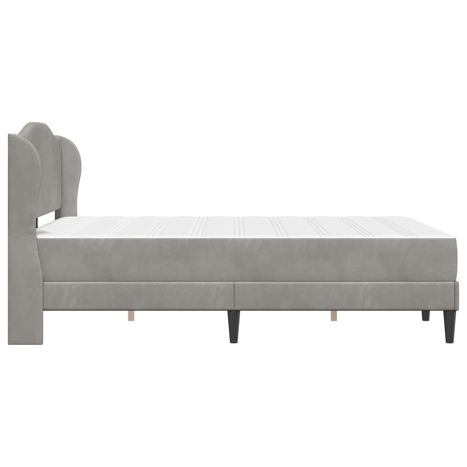 Cadre de lit avec tête de lit Gris clair 120 x 200 cm Velours - XIOS