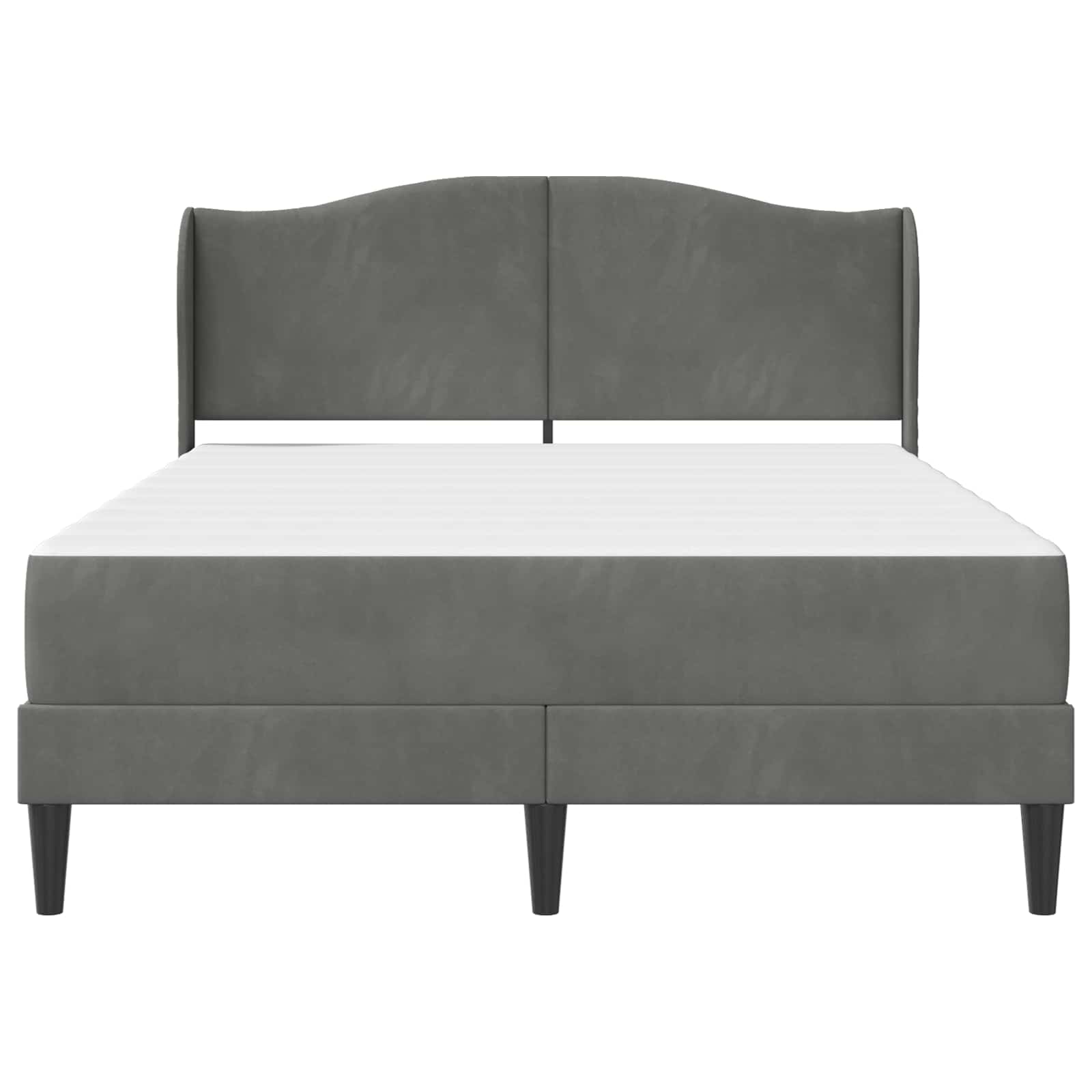 Cadre de lit avec tête de lit Gris foncé 120 x 200 cm Velours - XIOS