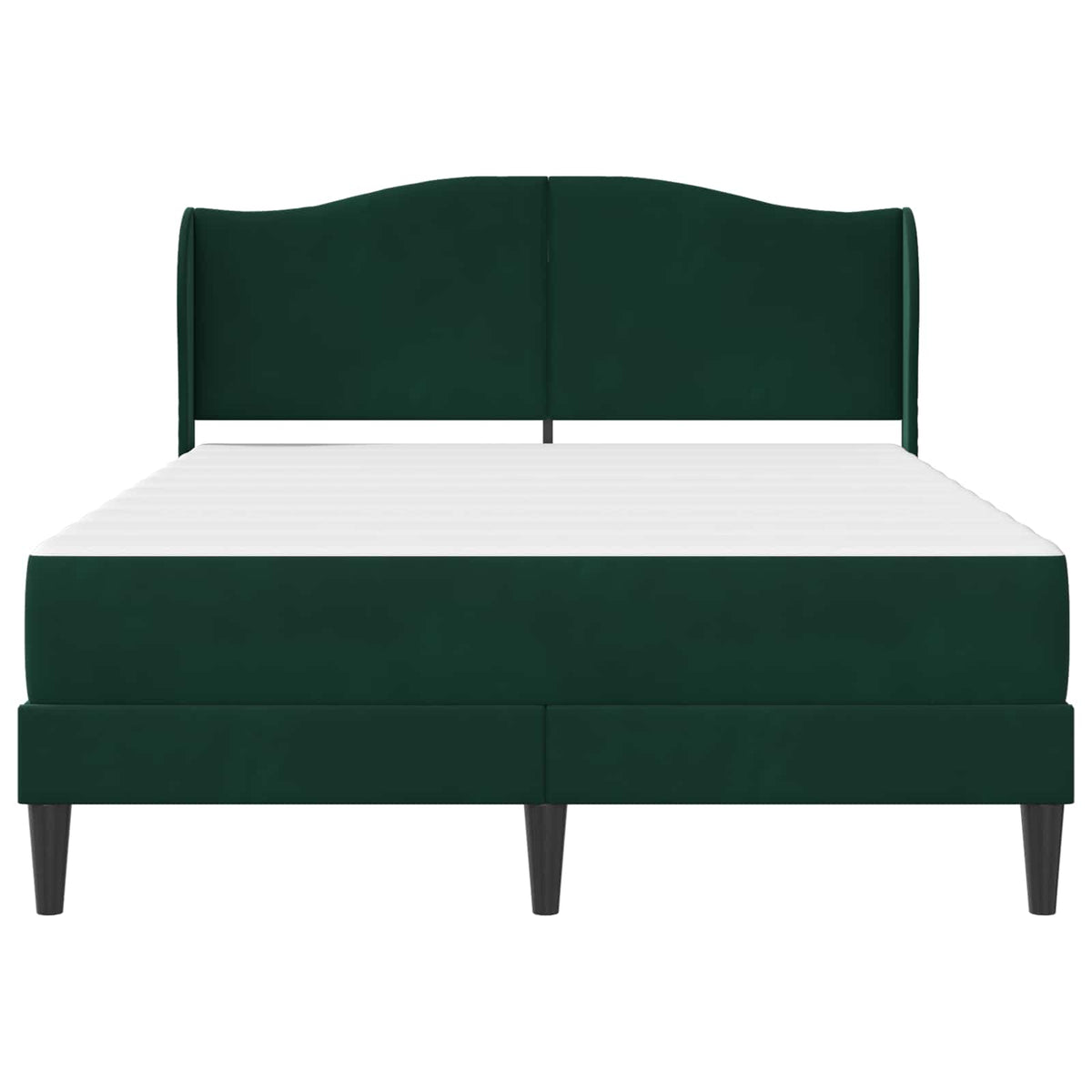 Cadre de lit avec matelas Vert foncé 120 x 200 cm Velours