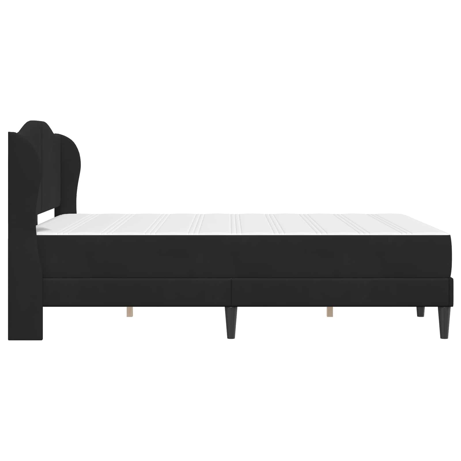 Cadre de lit avec tête de lit Noir 140 x 190 cm Velours - XIOS
