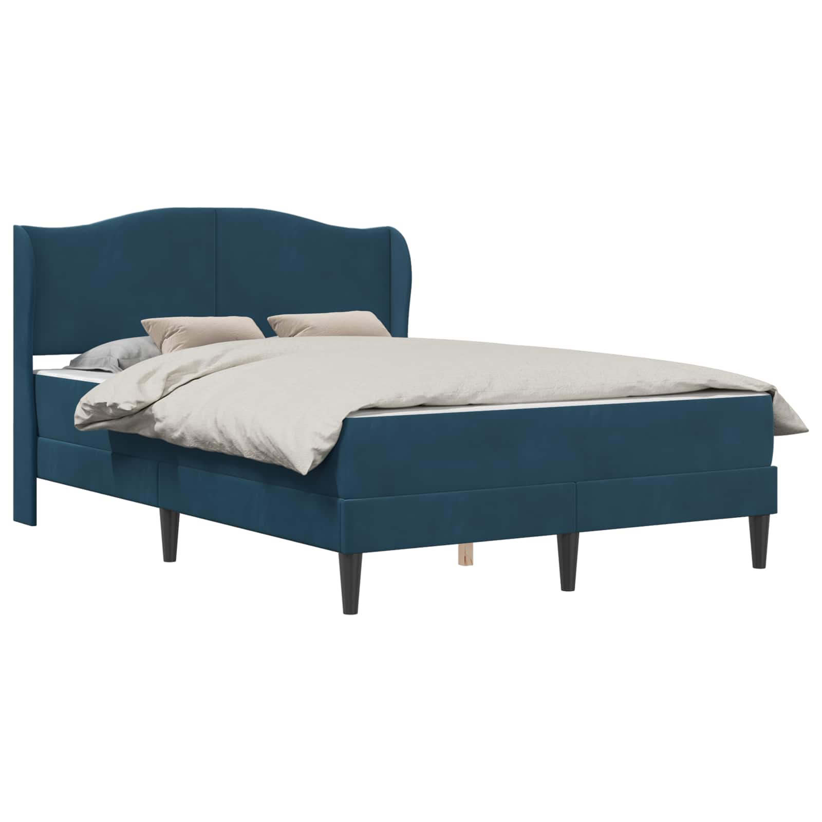 Cadre de lit avec tête de lit Bleu 140 x 190 cm Velours - XIOS