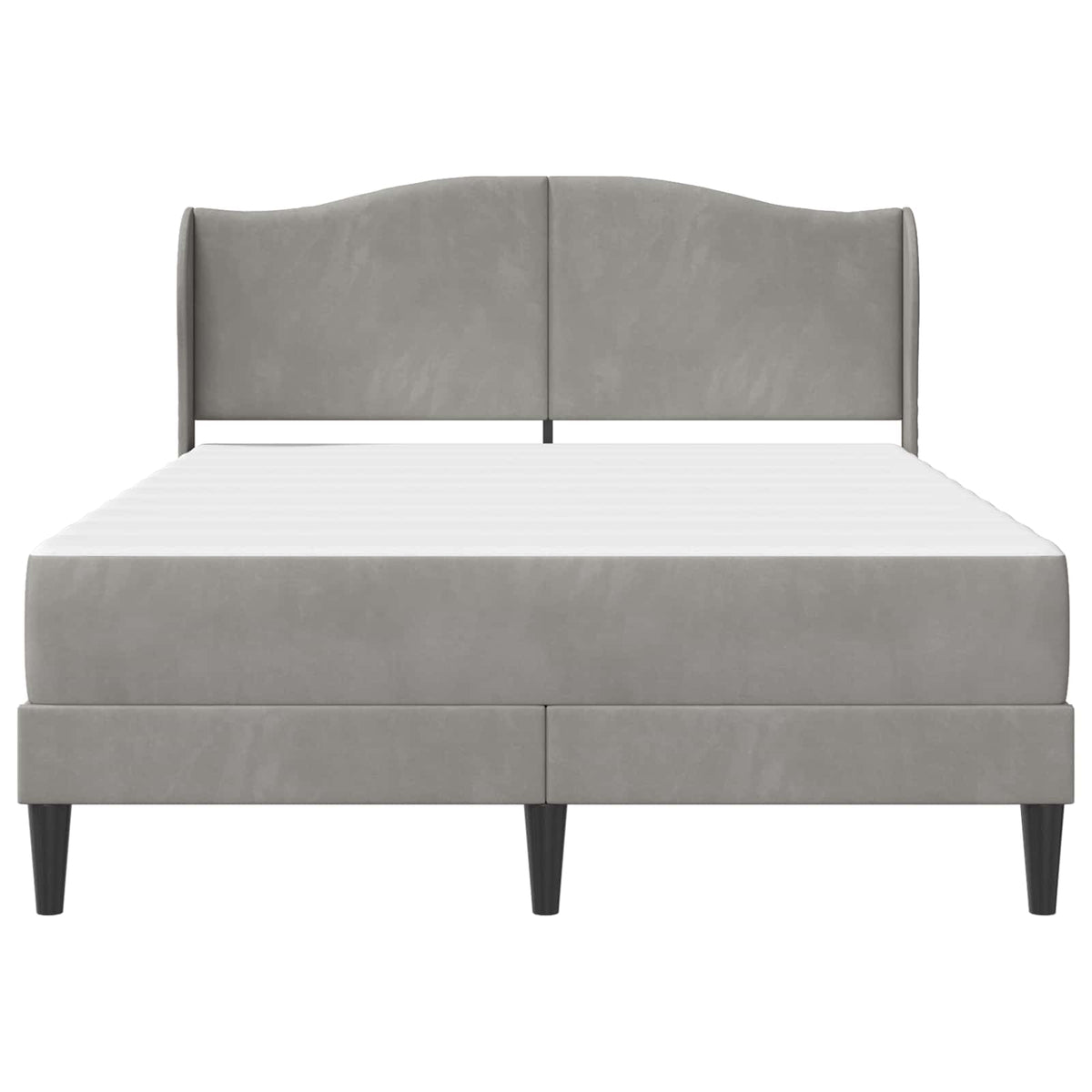 Cadre de lit avec matelas Gris clair 140 x 200 cm Velours