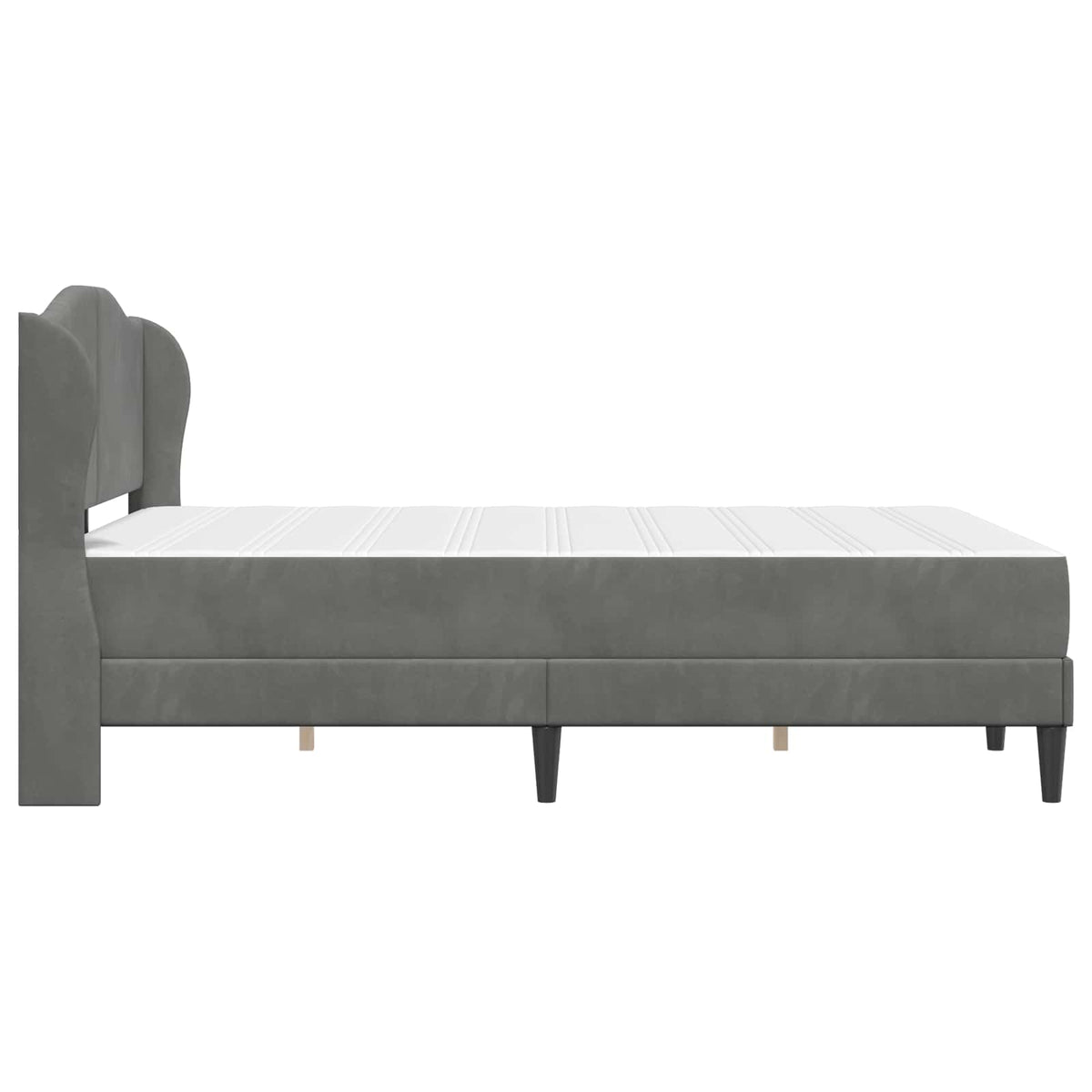 Cadre de lit avec matelas Gris foncé 140 x 200 cm Velours