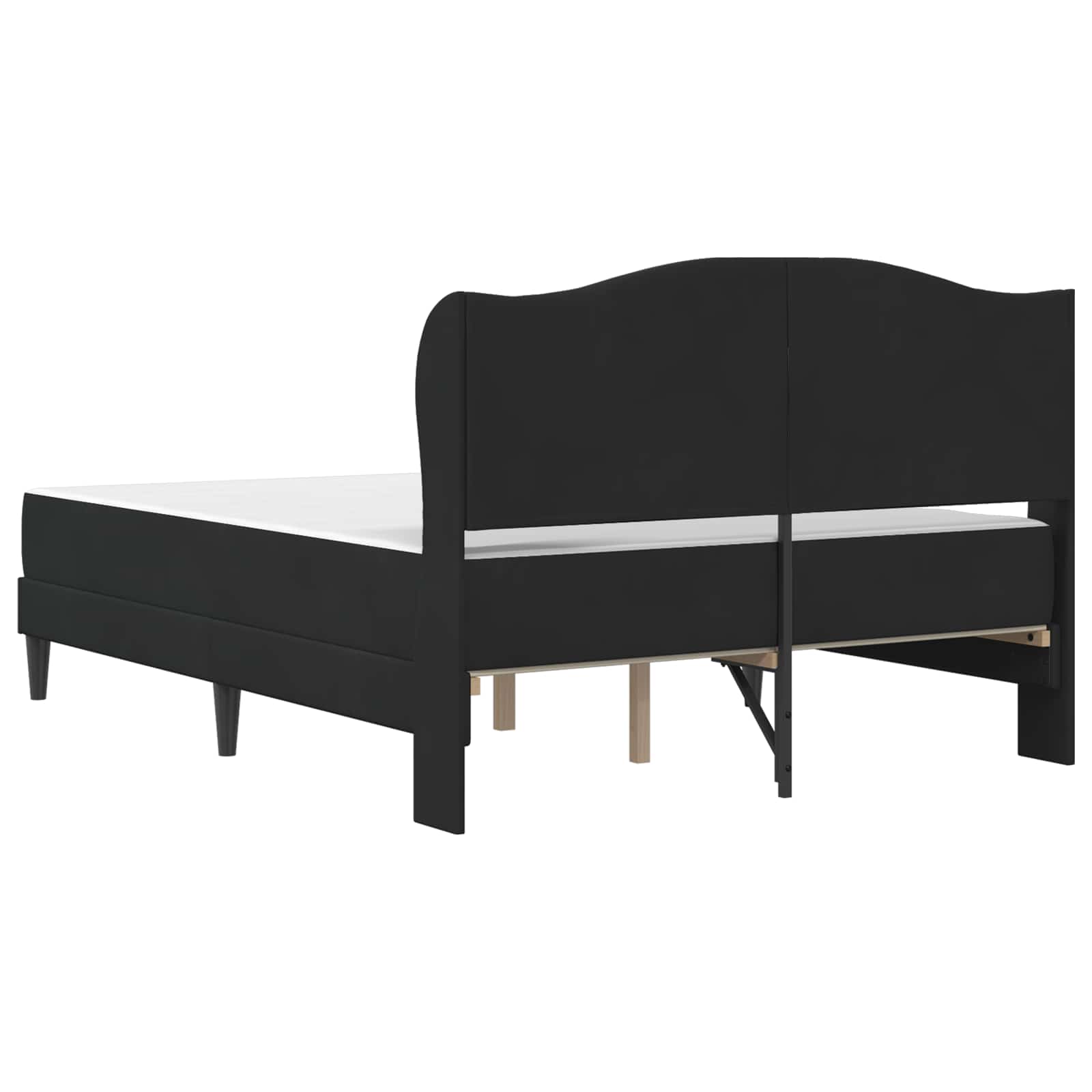 Cadre de lit avec tête de lit Noir 140 x 200 cm Velours - XIOS
