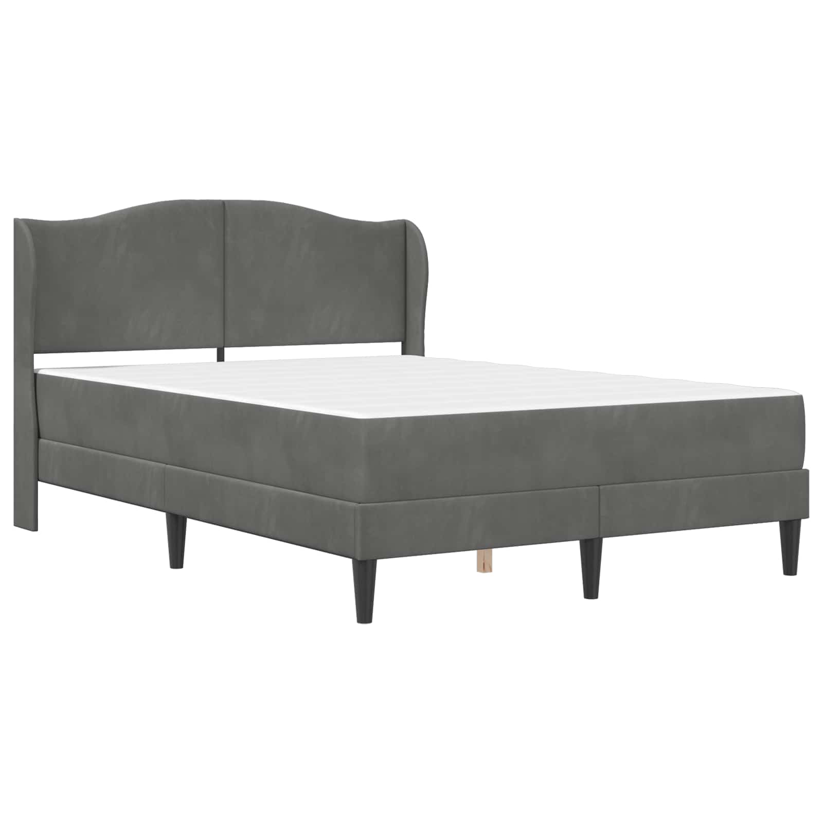 Cadre de lit avec tête de lit Gris foncé 160 x 200 cm Velours - XIOS