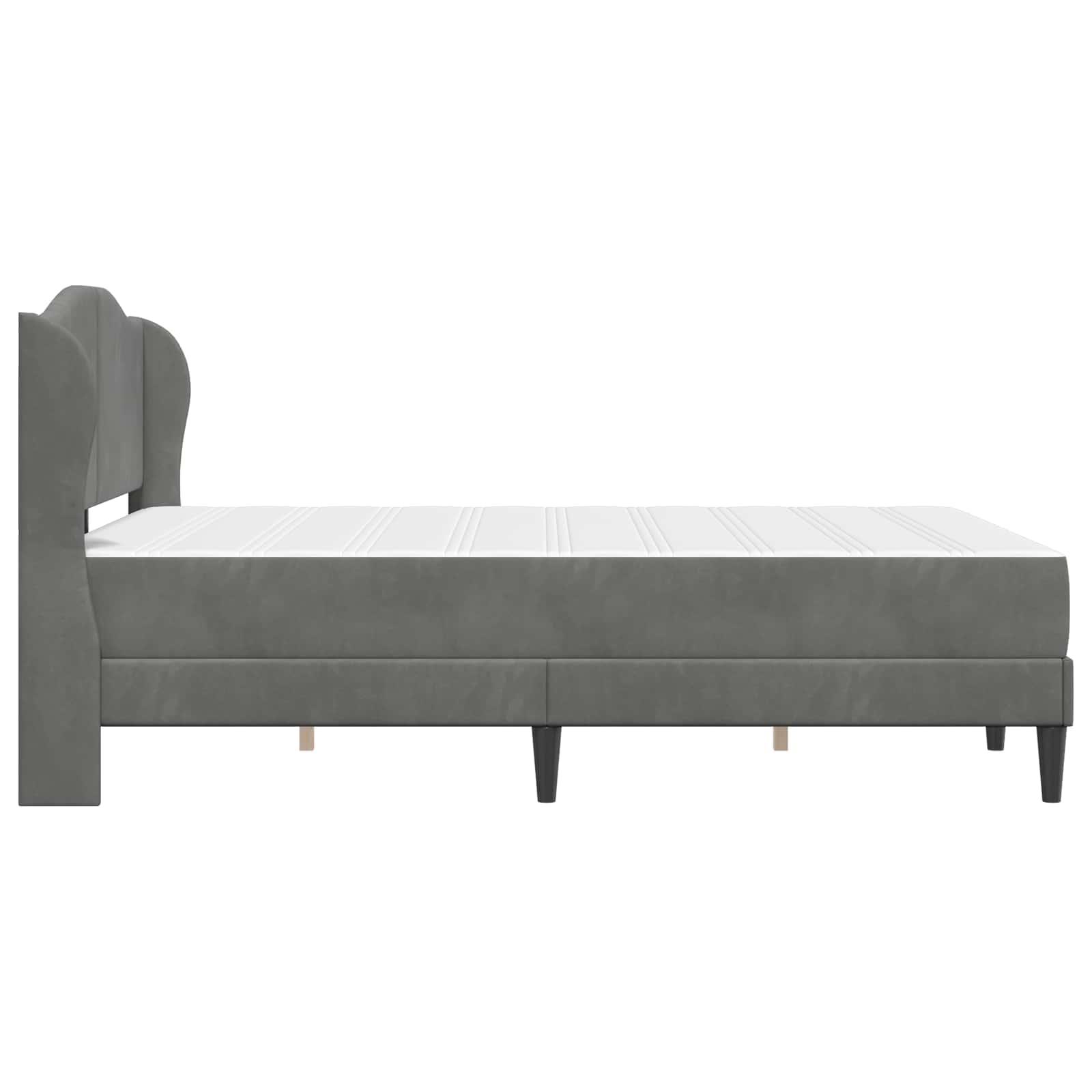 Cadre de lit avec tête de lit Gris foncé 160 x 200 cm Velours - XIOS