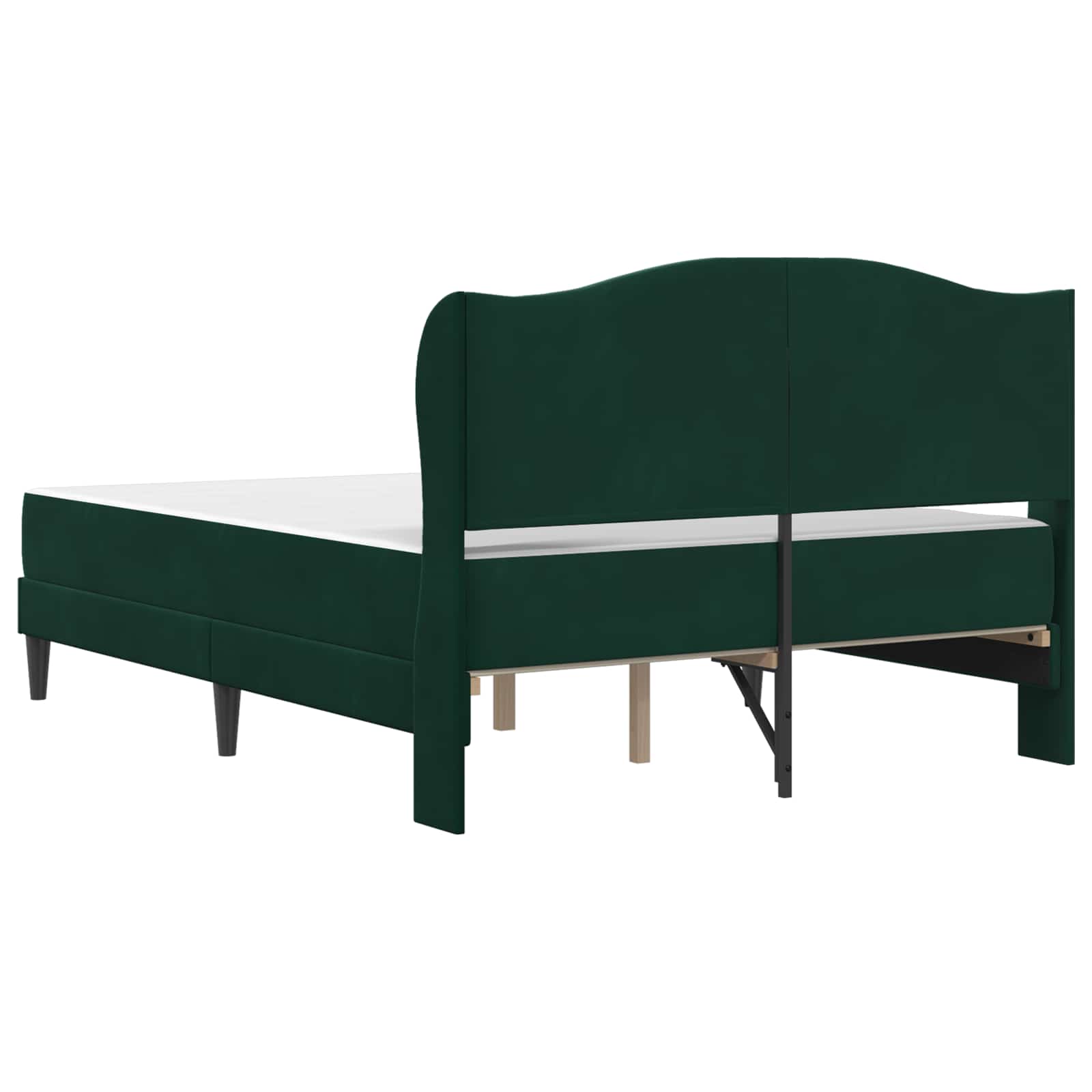 Cadre de lit avec tête de lit Vert foncé 160 x 200 cm Velours - XIOS