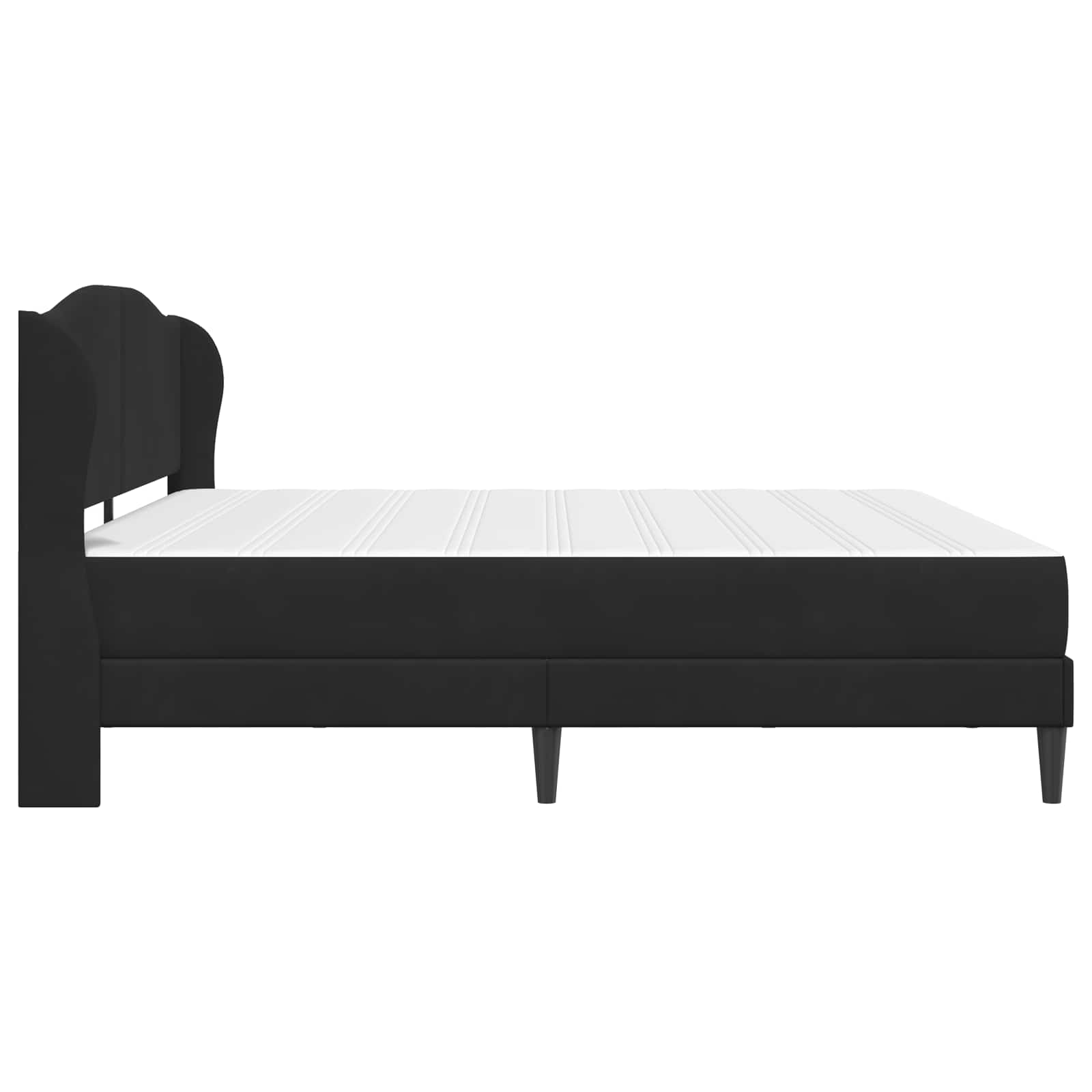 Cadre de lit avec tête de lit Noir 180 x 200 cm Velours - XIOS