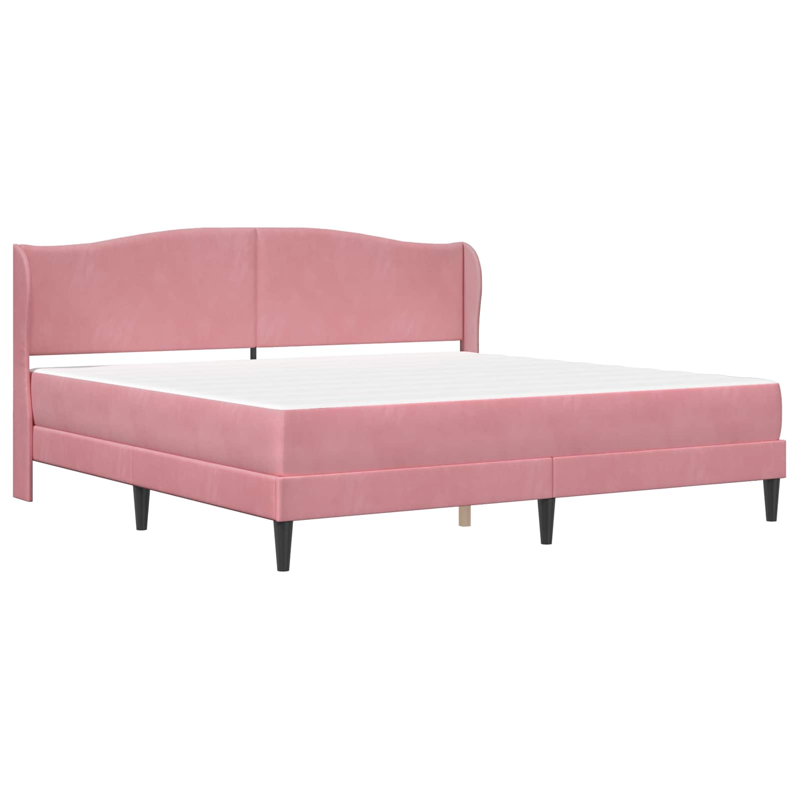 Cadre de lit avec tête de lit Rose 200 x 200 cm Velours - XIOS