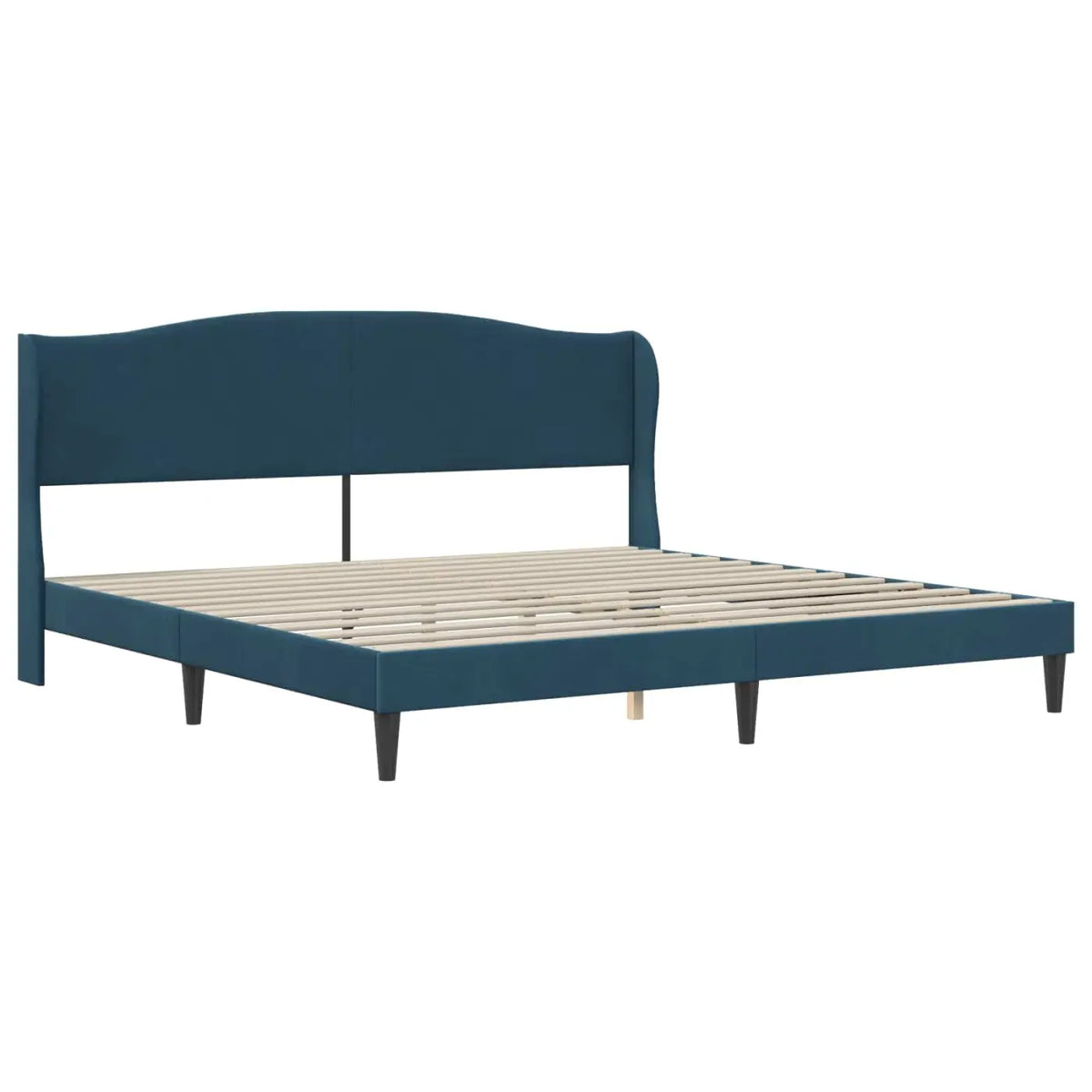 Cadre de lit avec matelas Bleu 200 x 200 cm Velours - XIOS