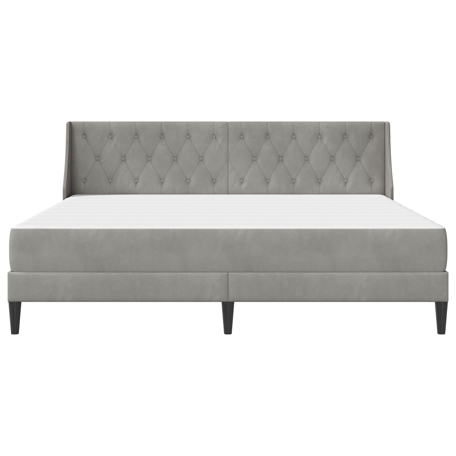 Cadre de lit avec matelas Gris clair 180 x 200 cm Velours