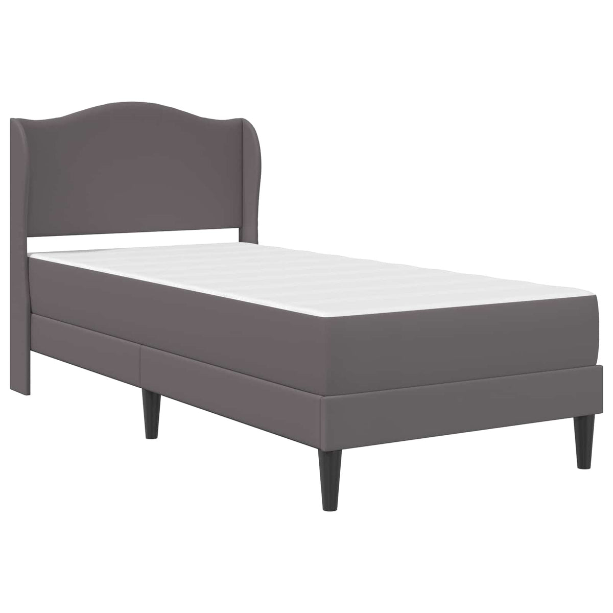 Cadre de lit avec matelas Gris 90 x 190 cm Simili cuir