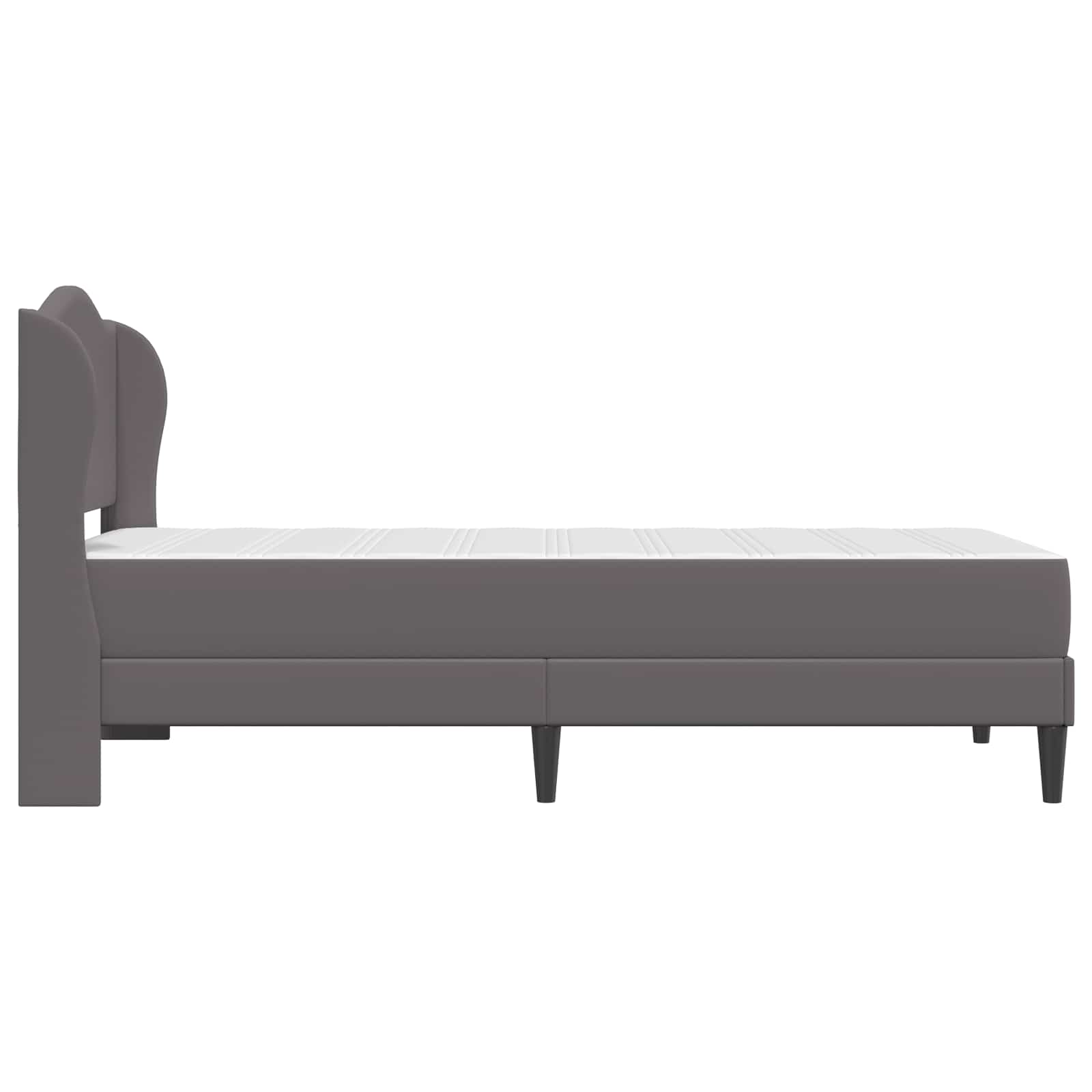 Cadre de lit avec tête de lit Gris 90 x 190 cm Simili cuir