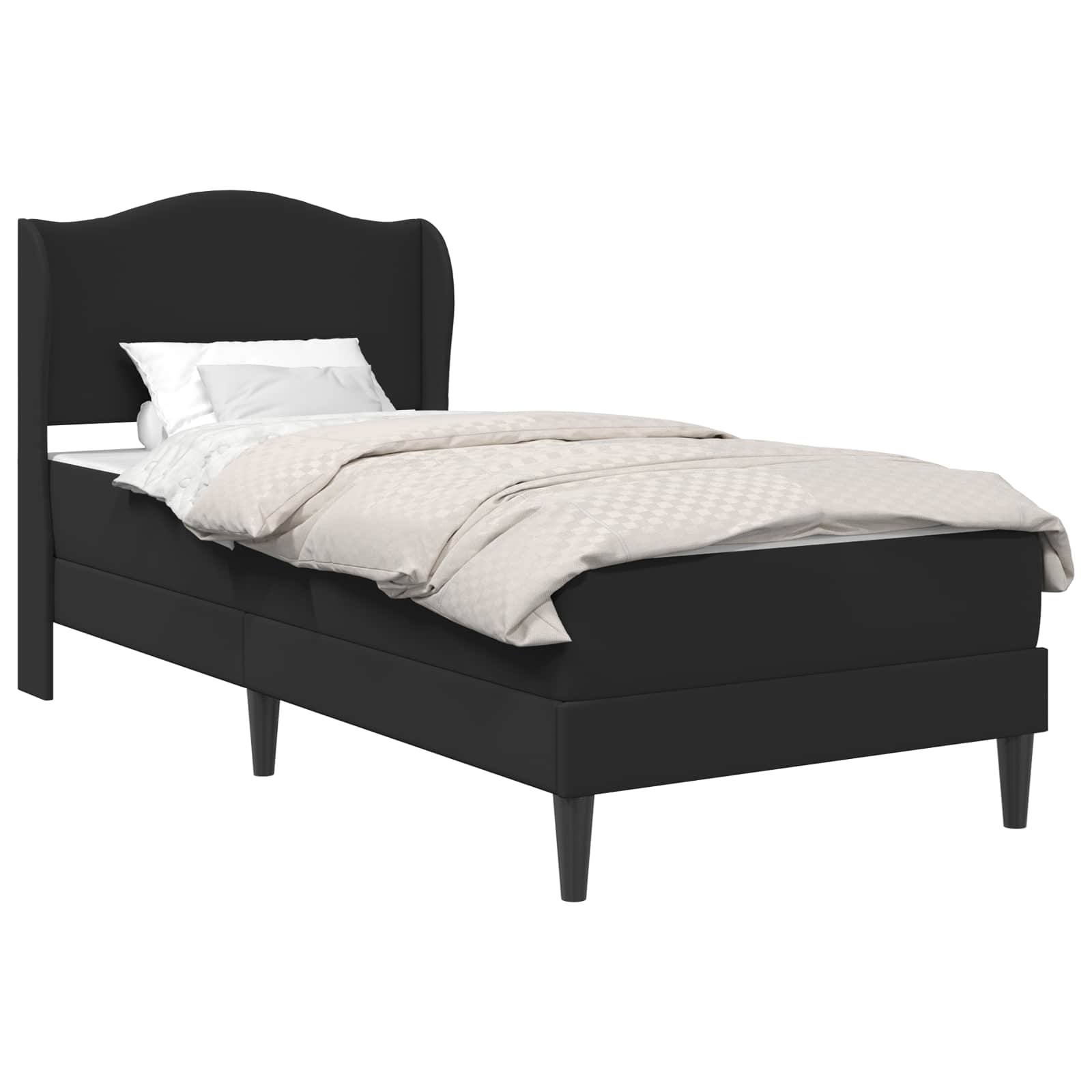 Cadre de lit avec tête de lit Noir 90 x 190 cm Simili cuir