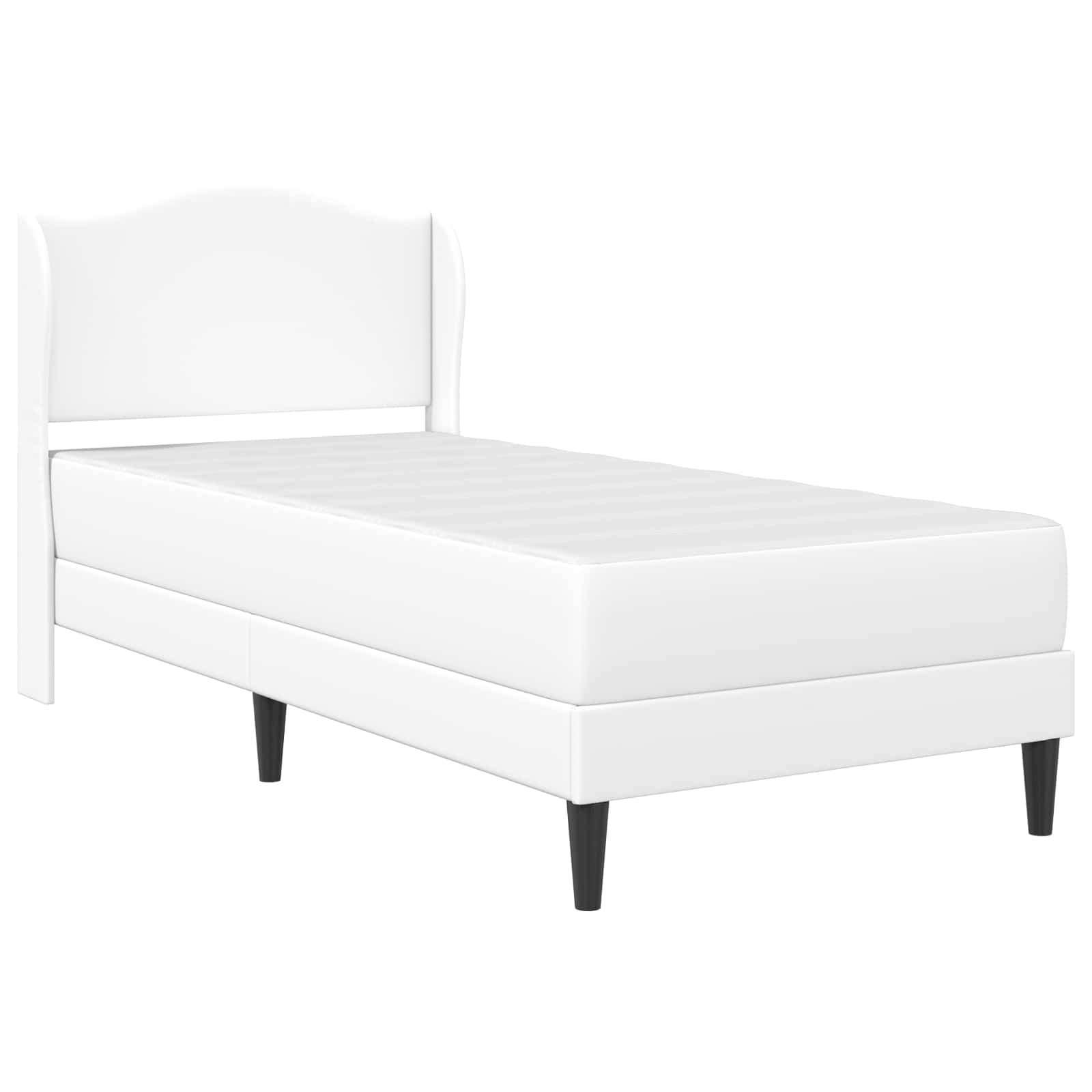 Cadre de lit avec tête de lit Blanc 90 x 190 cm Simili cuir