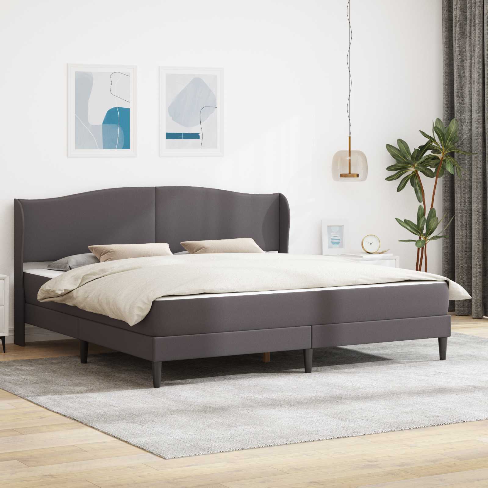 Cadre de lit avec tête de lit Gris 180 x 200 cm Simili cuir - XIOS