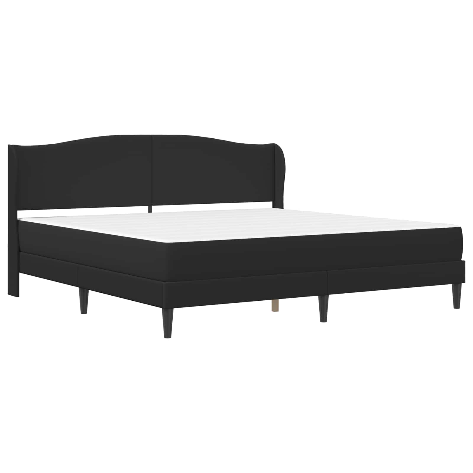 Cadre de lit avec tête de lit Noir 180 x 200 cm Simili cuir