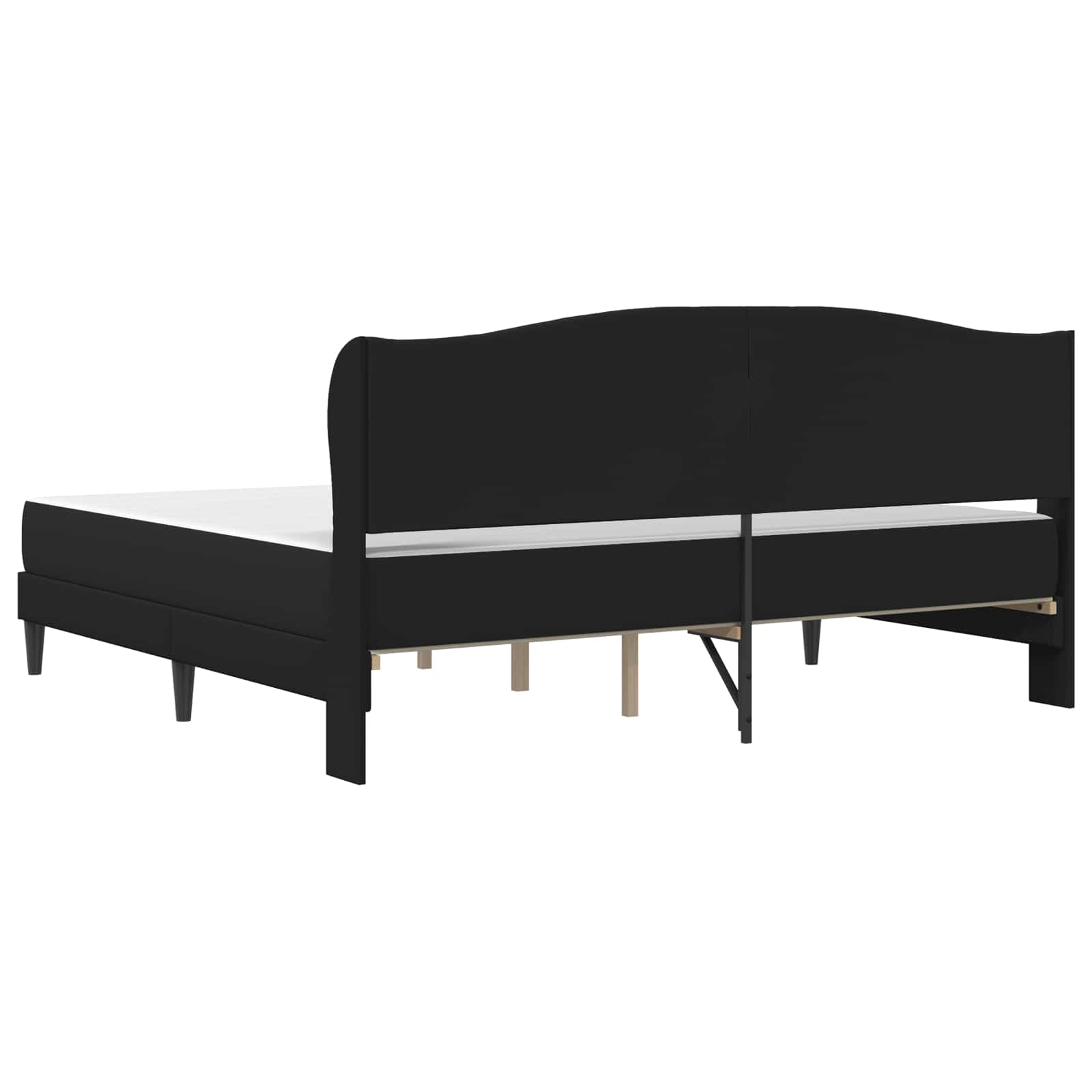 Cadre de lit avec tête de lit Noir 180 x 200 cm Simili cuir