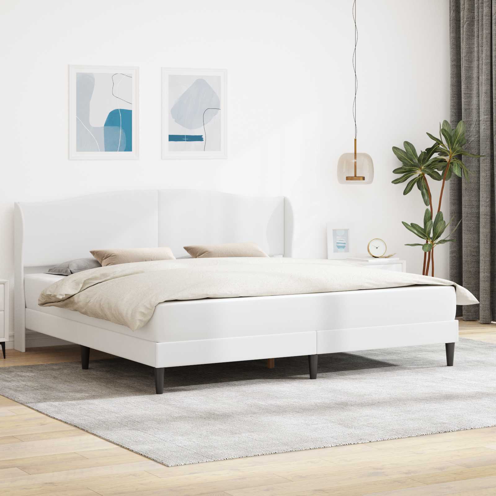 Cadre de lit avec tête de lit Blanc 180 x 200 cm Simili cuir - XIOS